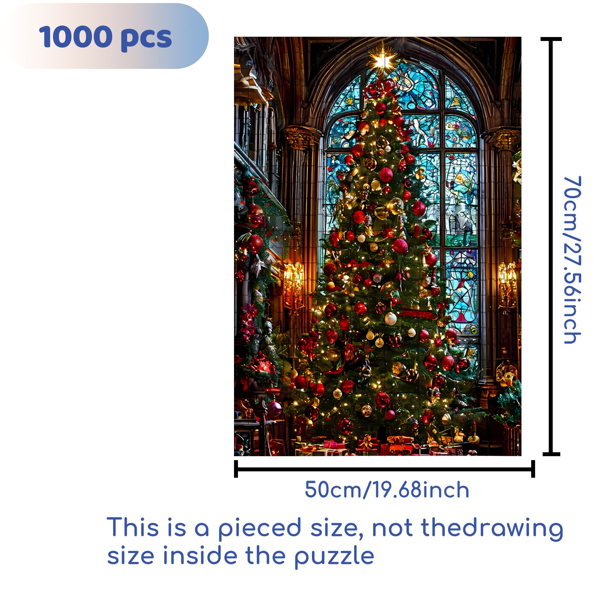 Christmas Atmosphere 500pcs/1000pcs Jigsaw Puzzle, Scratch-Resistant, Interactive Family Game & Brain-Boosting DIY Decor, Perfect for Halloween, Christmas & New Year Gifts, Family Puzzle Game