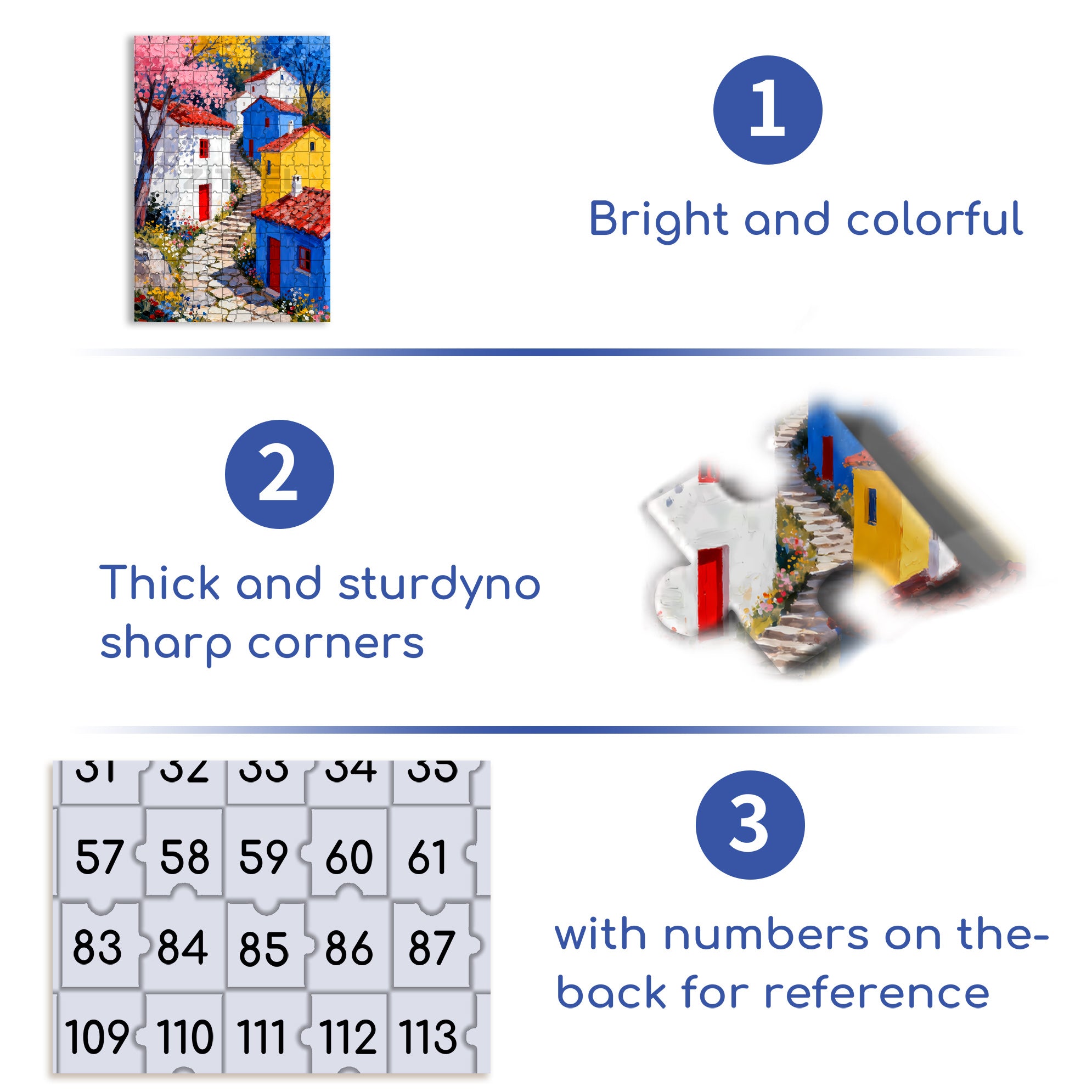 Colorful Village 500pcs/1000pcs Jigsaw Puzzle, Scratch-Resistant, Interactive Family Game & Brain-Boosting DIY Decor, Perfect for Halloween, Christmas & New Year Gifts, Family Puzzle Game