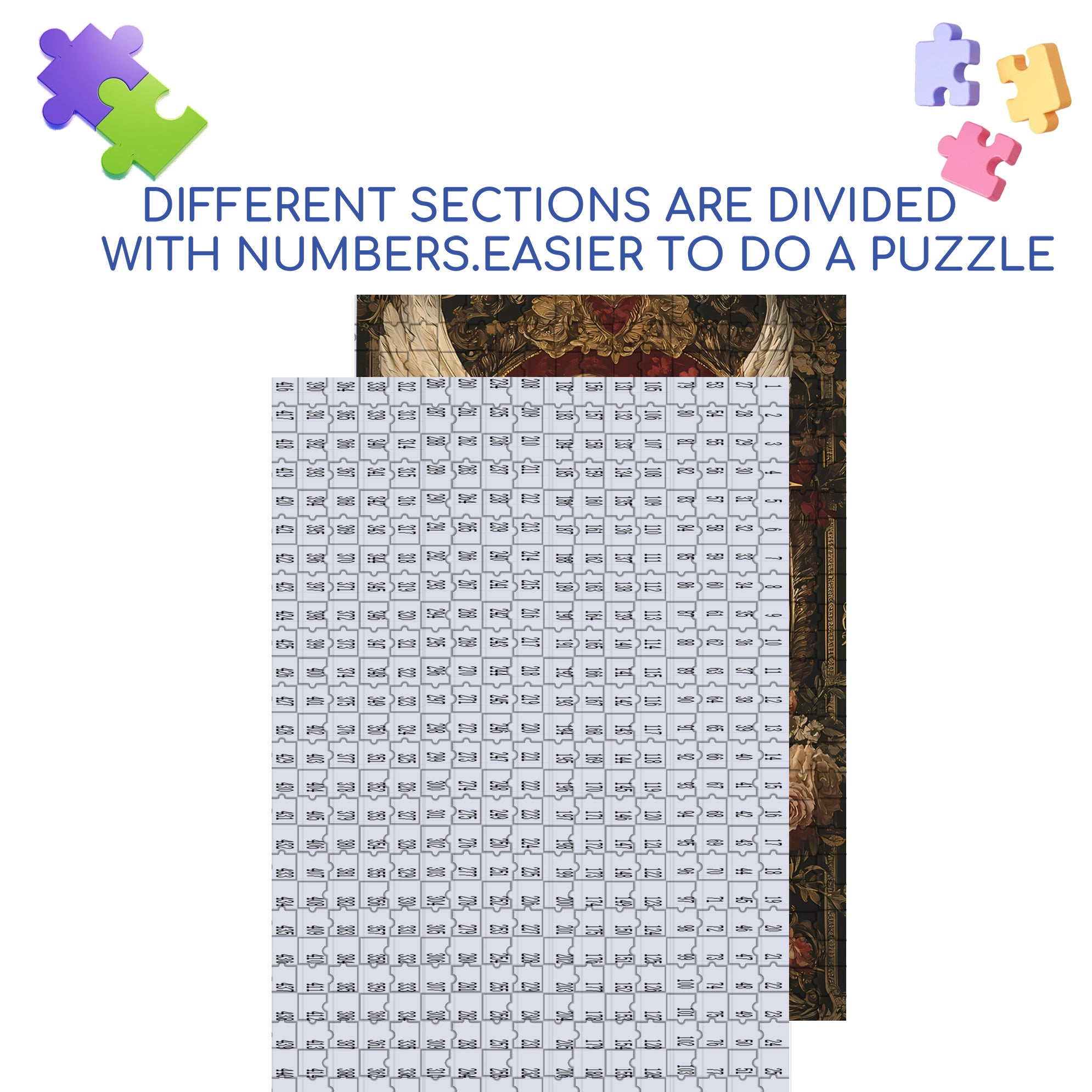 Cupid 500pcs/1000pcs Jigsaw Puzzle, Scratch-Resistant, Interactive Family Game & Brain-Boosting DIY Decor, Perfect for Halloween, Christmas & New Year Gifts, Family Puzzle Game