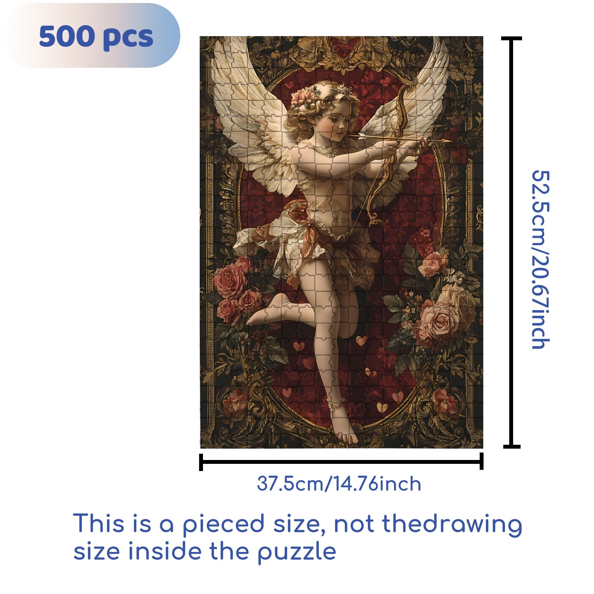 Cupid 500pcs/1000pcs Jigsaw Puzzle, Scratch-Resistant, Interactive Family Game & Brain-Boosting DIY Decor, Perfect for Halloween, Christmas & New Year Gifts, Family Puzzle Game