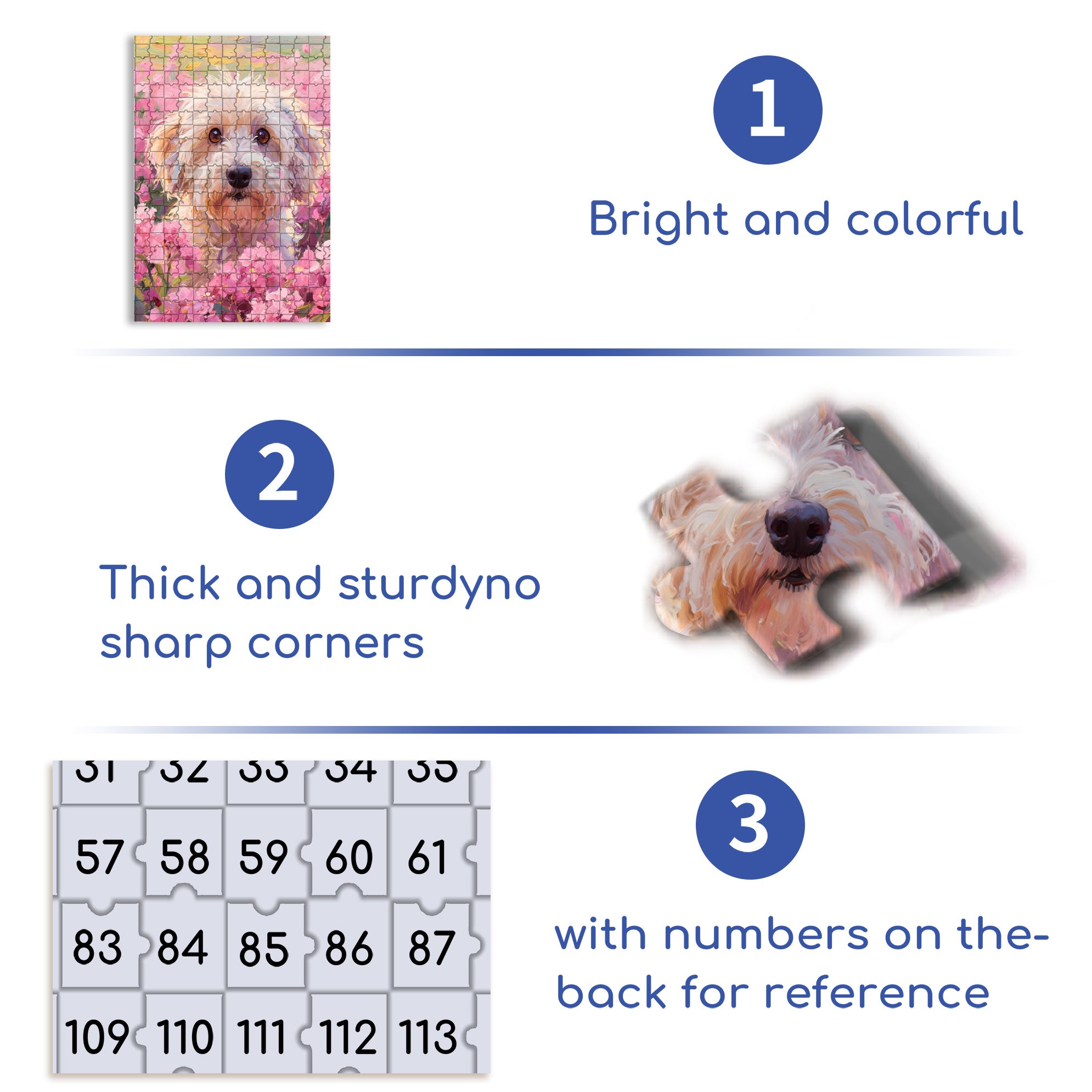 Cute Puppy 500pcs/1000pcs Jigsaw Puzzle, Scratch-Resistant, Interactive Family Game & Brain-Boosting DIY Decor, Perfect for Halloween, Christmas & New Year Gifts, Family Puzzle Game