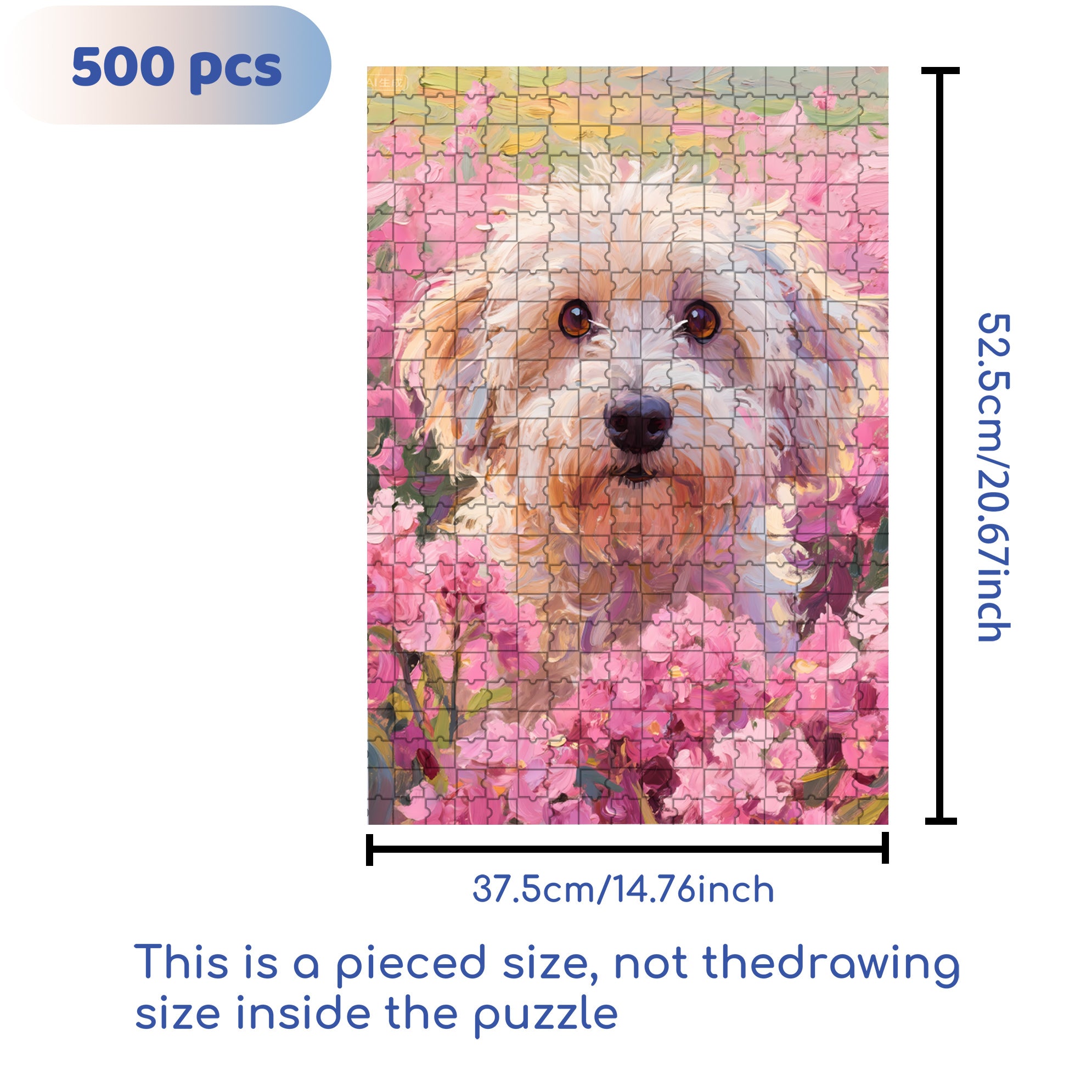 Cute Puppy 500pcs/1000pcs Jigsaw Puzzle, Scratch-Resistant, Interactive Family Game & Brain-Boosting DIY Decor, Perfect for Halloween, Christmas & New Year Gifts, Family Puzzle Game