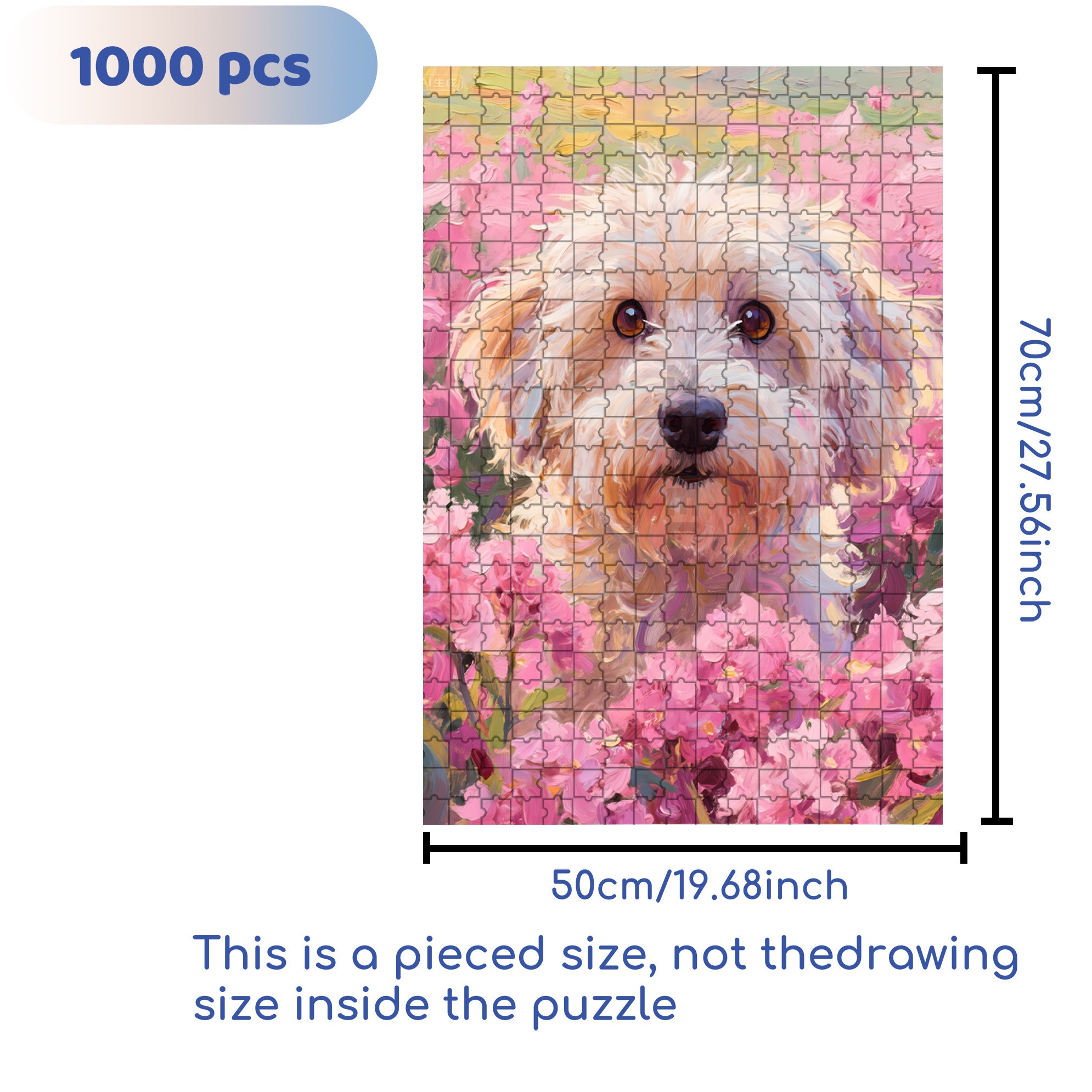 Cute Puppy 500pcs/1000pcs Jigsaw Puzzle, Scratch-Resistant, Interactive Family Game & Brain-Boosting DIY Decor, Perfect for Halloween, Christmas & New Year Gifts, Family Puzzle Game