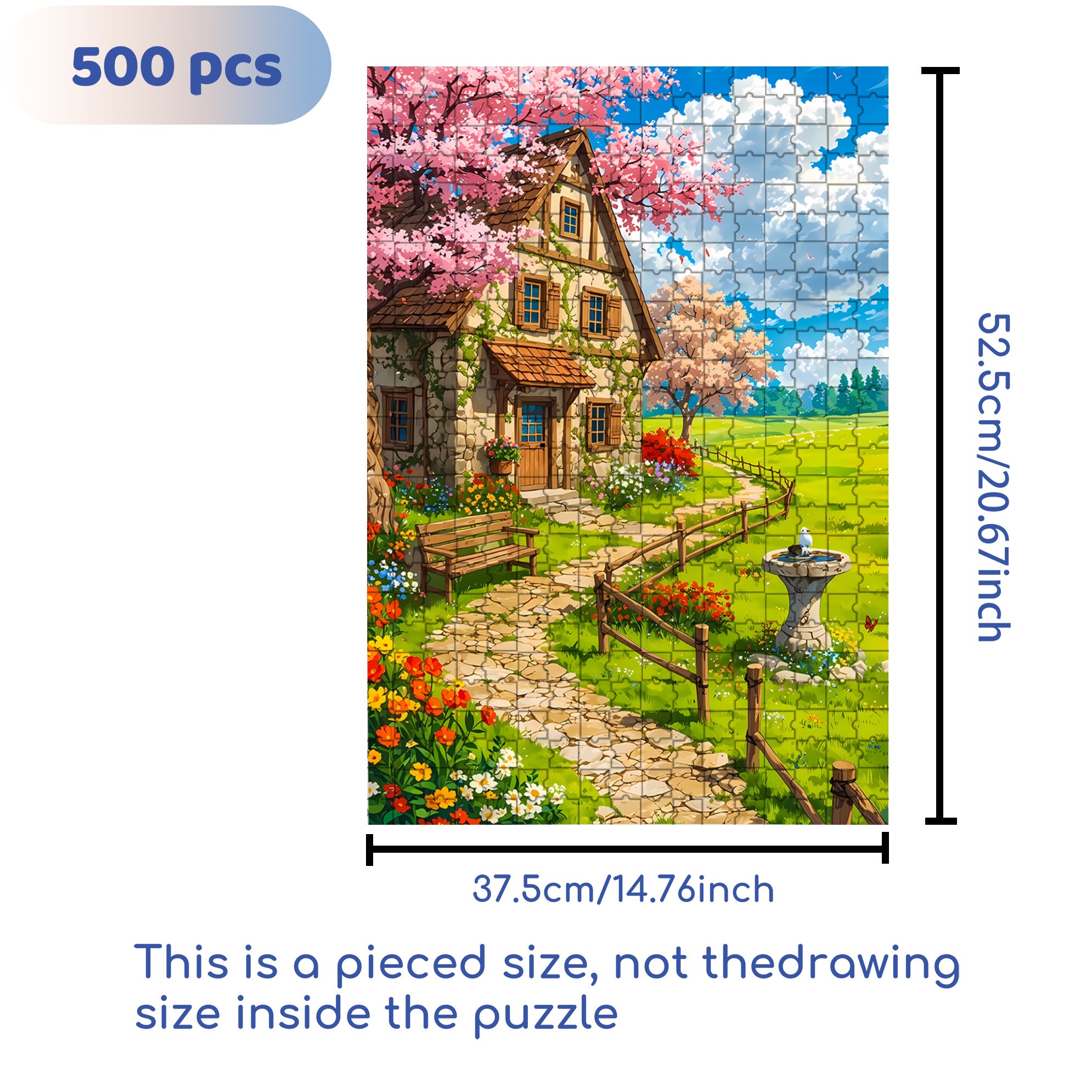Early Spring 500pcs/1000pcs Jigsaw Puzzle, Scratch-Resistant, Interactive Family Game & Brain-Boosting DIY Decor, Perfect for Halloween, Christmas & New Year Gifts, Family Puzzle Game