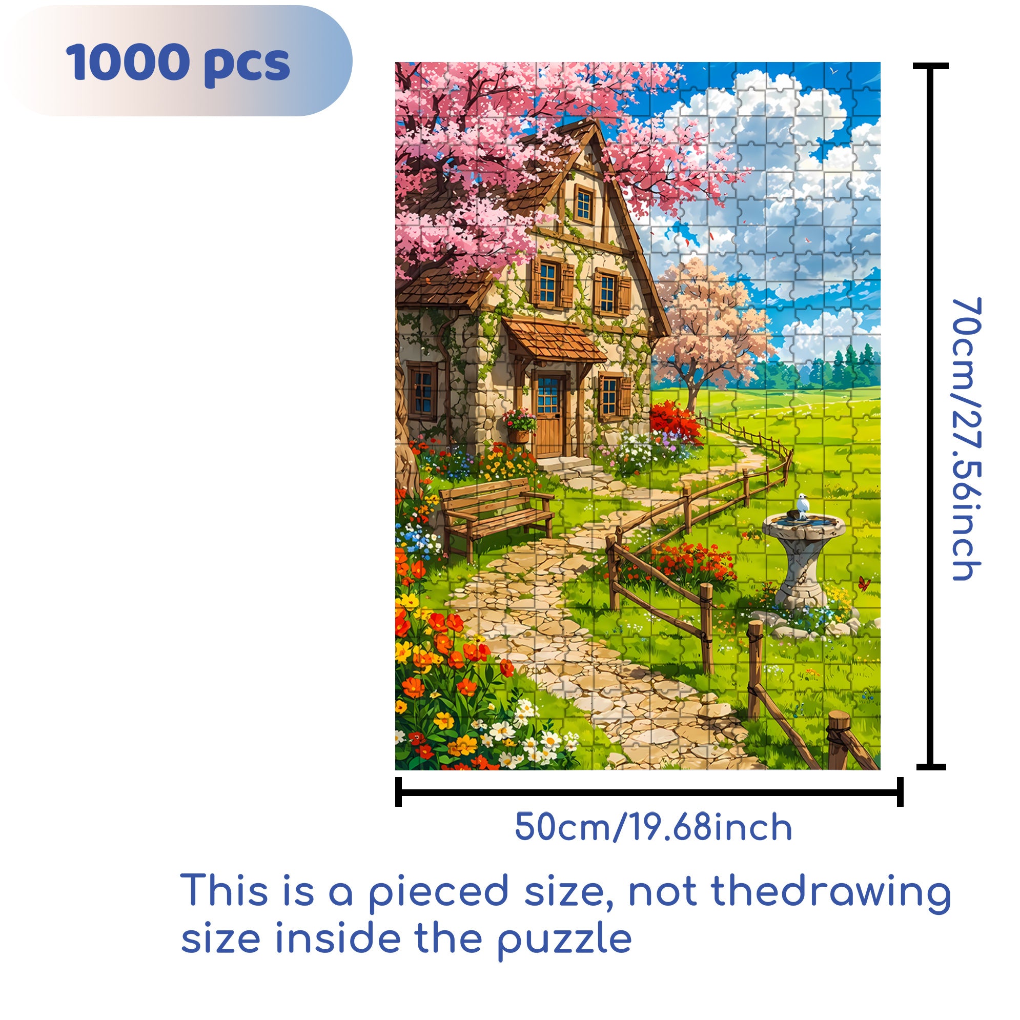 Early Spring 500pcs/1000pcs Jigsaw Puzzle, Scratch-Resistant, Interactive Family Game & Brain-Boosting DIY Decor, Perfect for Halloween, Christmas & New Year Gifts, Family Puzzle Game