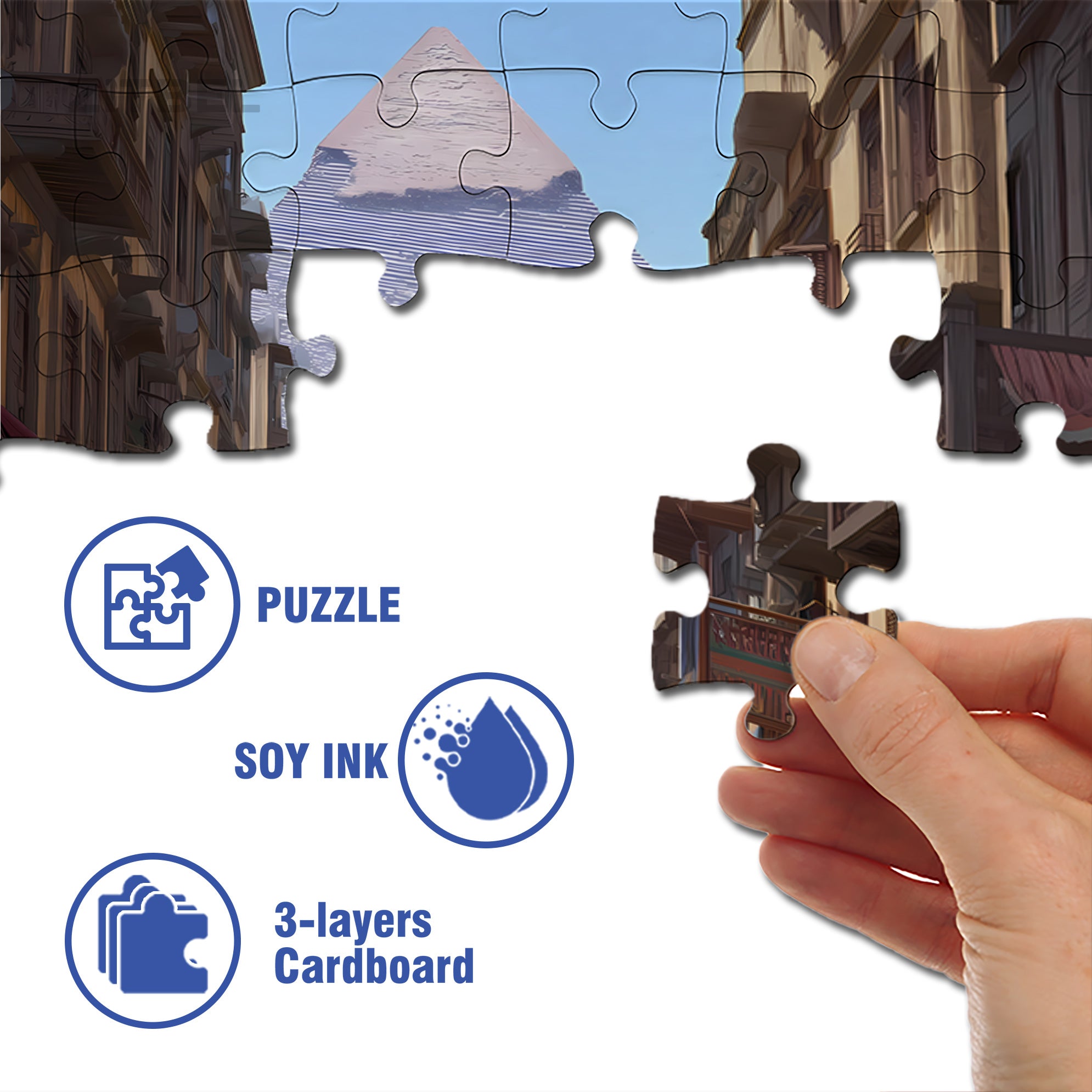 Egypt Trip 500pcs/1000pcs Jigsaw Puzzle, Scratch-Resistant, Interactive Family Game & Brain-Boosting DIY Decor, Perfect for Halloween, Christmas & New Year Gifts, Family Puzzle Game