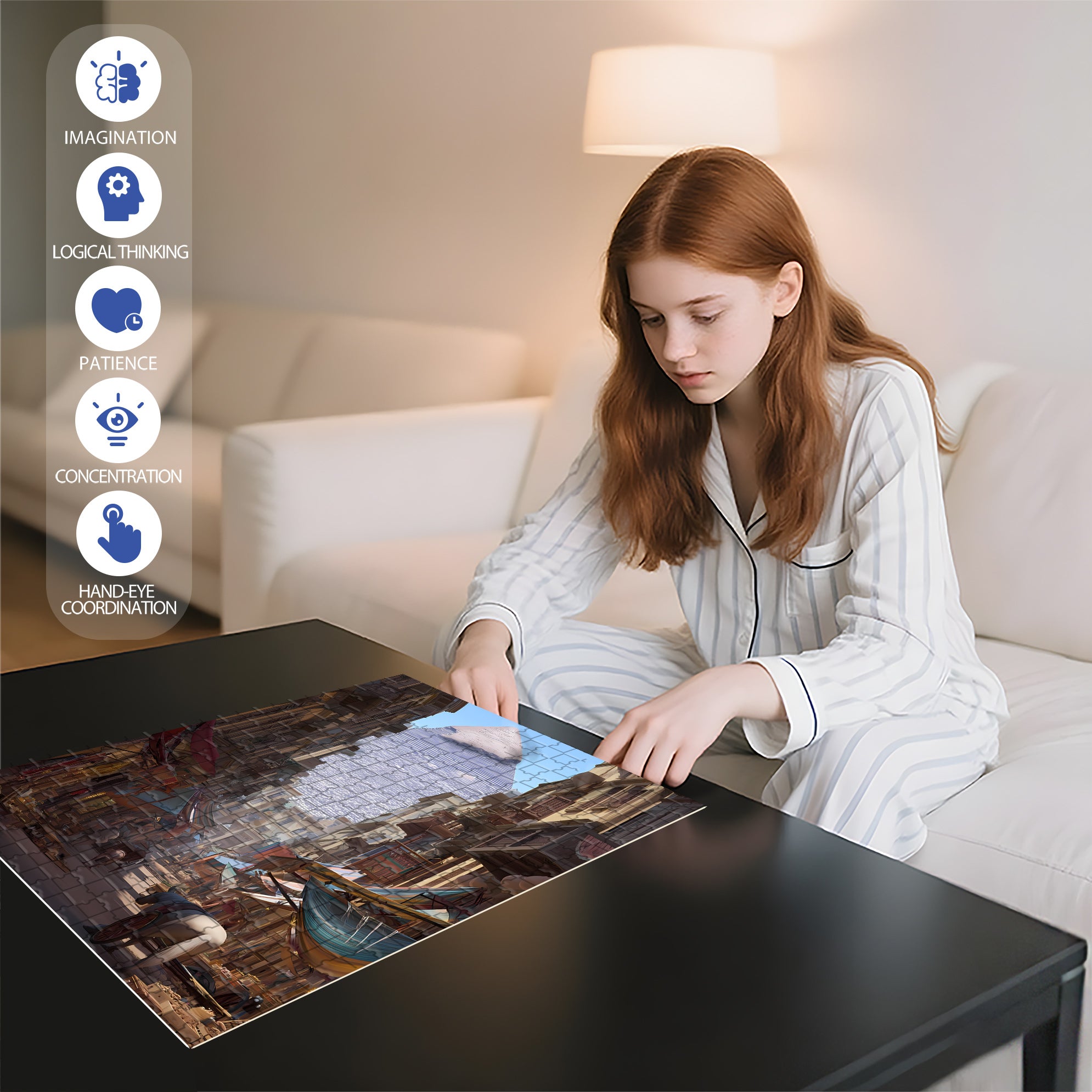 Egypt Trip 500pcs/1000pcs Jigsaw Puzzle, Scratch-Resistant, Interactive Family Game & Brain-Boosting DIY Decor, Perfect for Halloween, Christmas & New Year Gifts, Family Puzzle Game