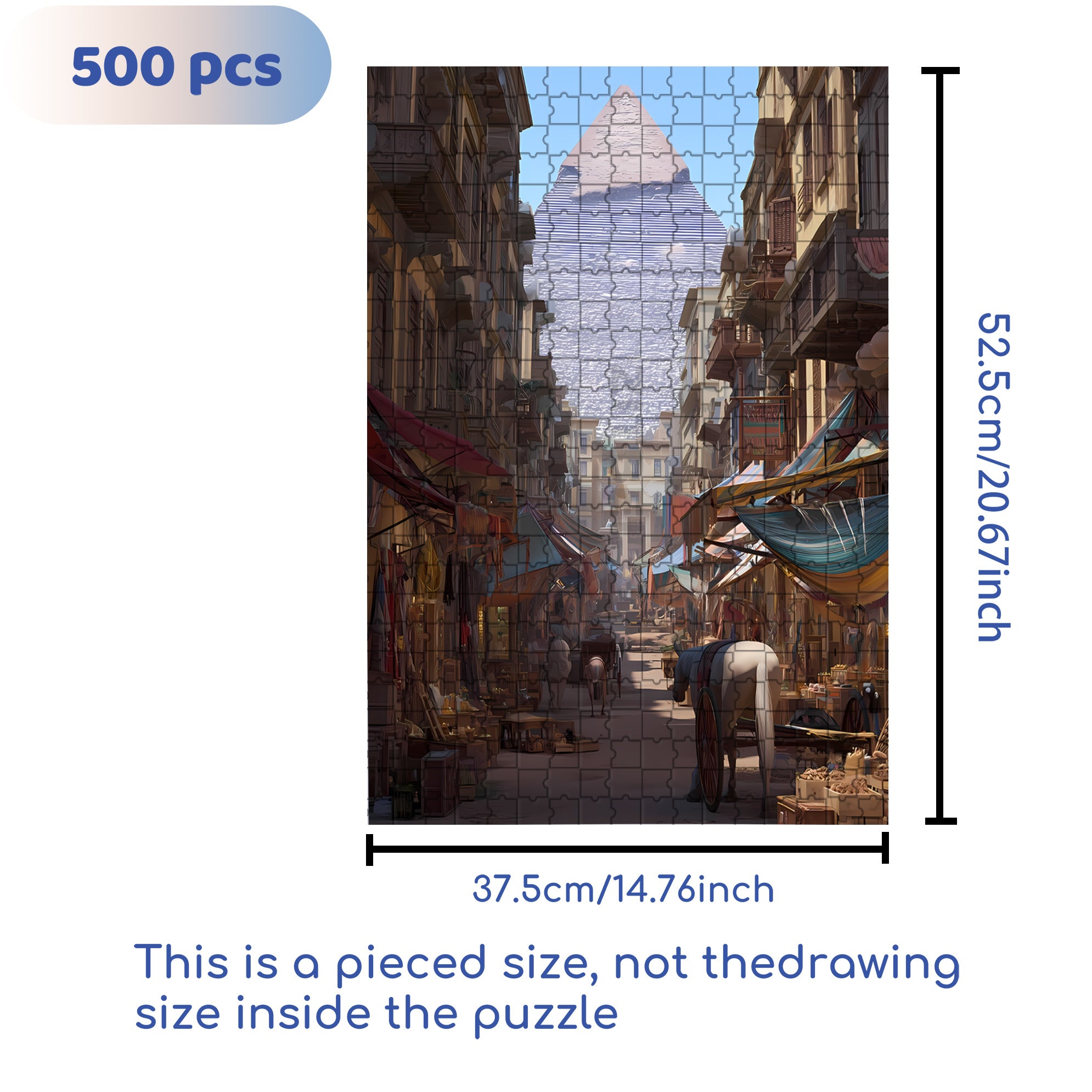 Egypt Trip 500pcs/1000pcs Jigsaw Puzzle, Scratch-Resistant, Interactive Family Game & Brain-Boosting DIY Decor, Perfect for Halloween, Christmas & New Year Gifts, Family Puzzle Game