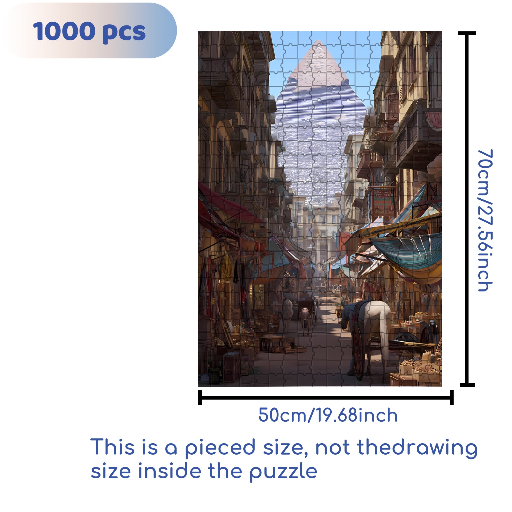 Egypt Trip 500pcs/1000pcs Jigsaw Puzzle, Scratch-Resistant, Interactive Family Game & Brain-Boosting DIY Decor, Perfect for Halloween, Christmas & New Year Gifts, Family Puzzle Game