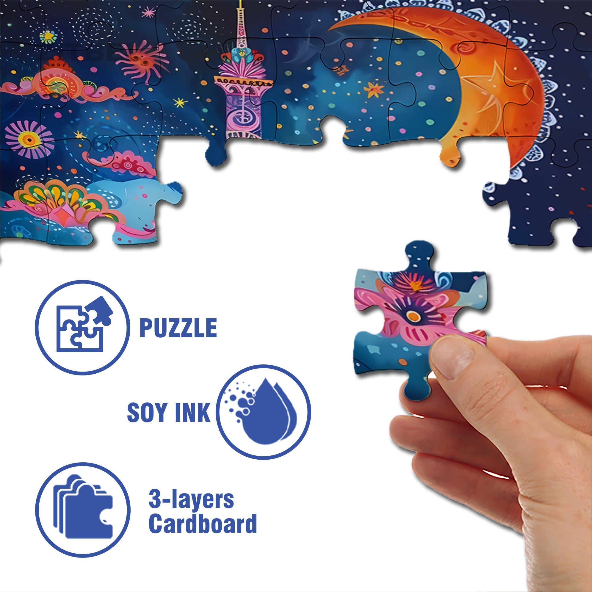 Eiffel Tower 500pcs/1000pcs Jigsaw Puzzle, Scratch-Resistant, Interactive Family Game & Brain-Boosting DIY Decor, Perfect for Halloween, Christmas & New Year Gifts, Family Puzzle Game