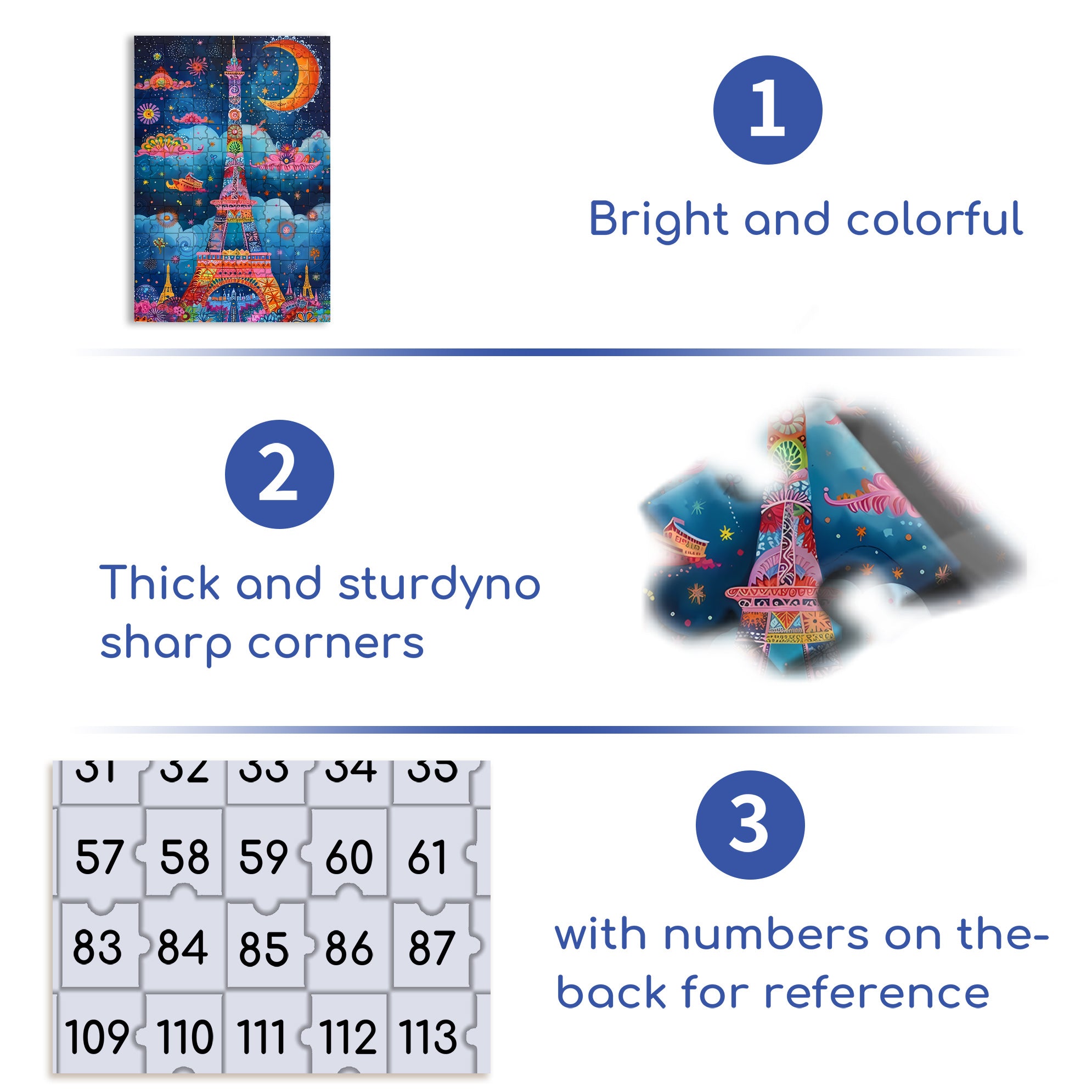 Eiffel Tower 500pcs/1000pcs Jigsaw Puzzle, Scratch-Resistant, Interactive Family Game & Brain-Boosting DIY Decor, Perfect for Halloween, Christmas & New Year Gifts, Family Puzzle Game