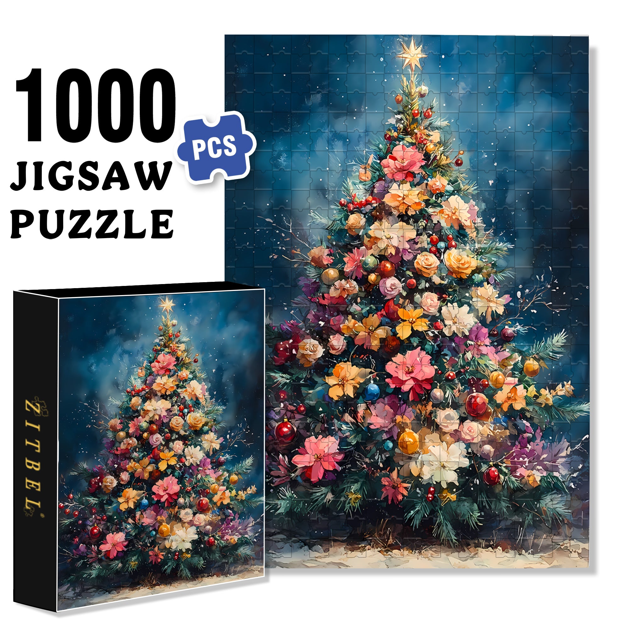 Embrace The Beauty 500pcs/1000pcs Jigsaw Puzzle, Scratch-Resistant, Interactive Family Game & Brain-Boosting DIY Decor, Perfect for Halloween, Christmas & New Year Gifts, Family Puzzle Game