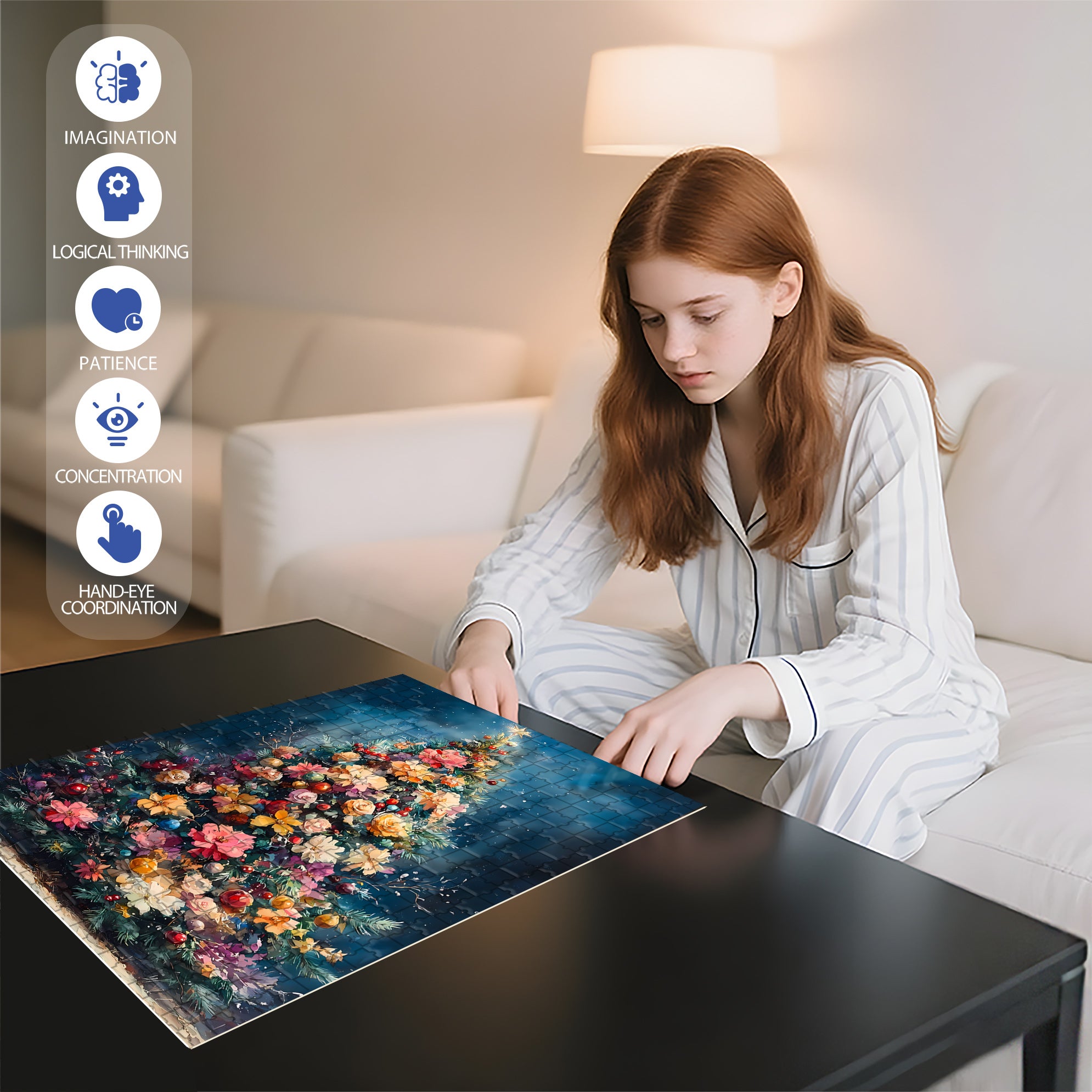 Embrace The Beauty 500pcs/1000pcs Jigsaw Puzzle, Scratch-Resistant, Interactive Family Game & Brain-Boosting DIY Decor, Perfect for Halloween, Christmas & New Year Gifts, Family Puzzle Game