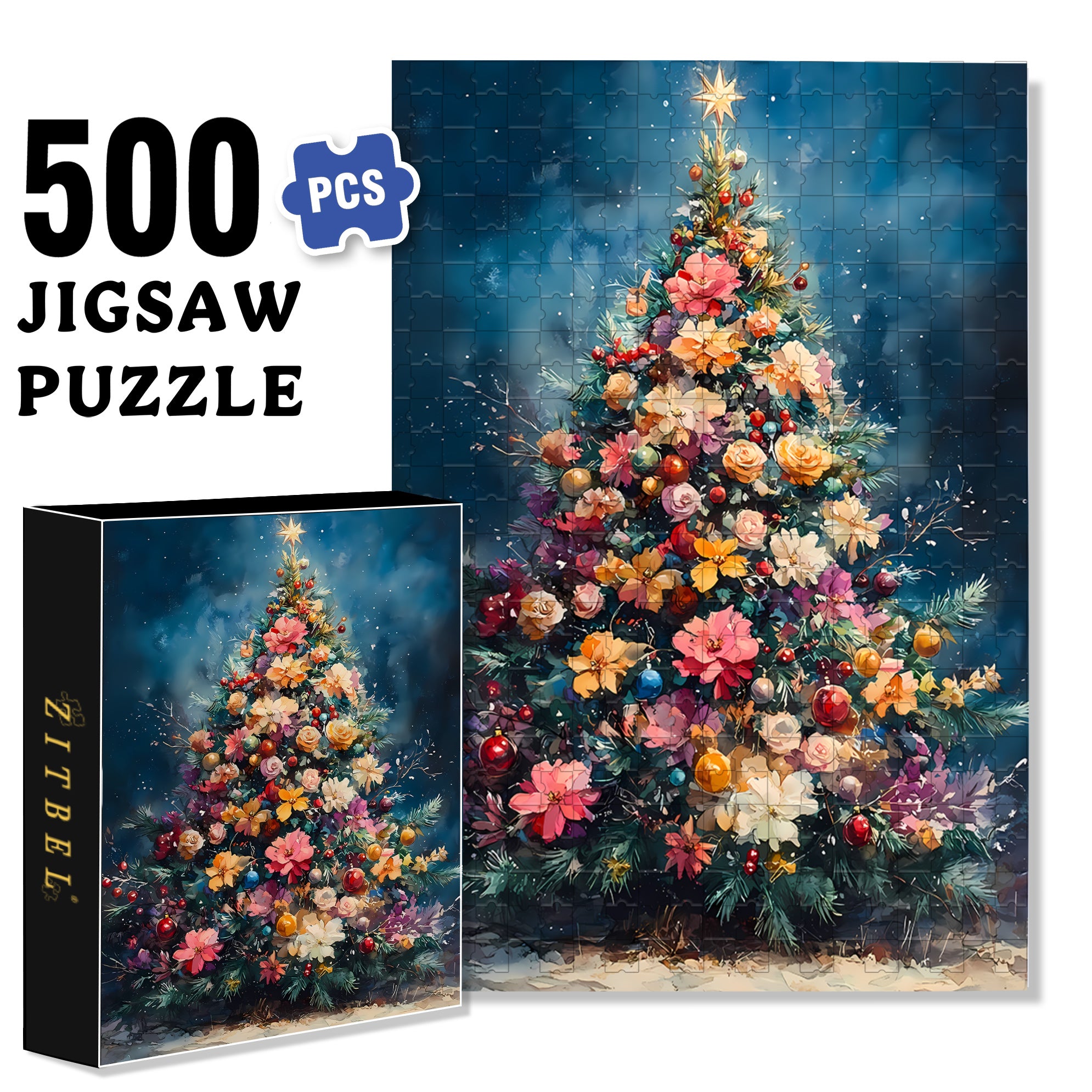 Embrace The Beauty 500pcs/1000pcs Jigsaw Puzzle, Scratch-Resistant, Interactive Family Game & Brain-Boosting DIY Decor, Perfect for Halloween, Christmas & New Year Gifts, Family Puzzle Game