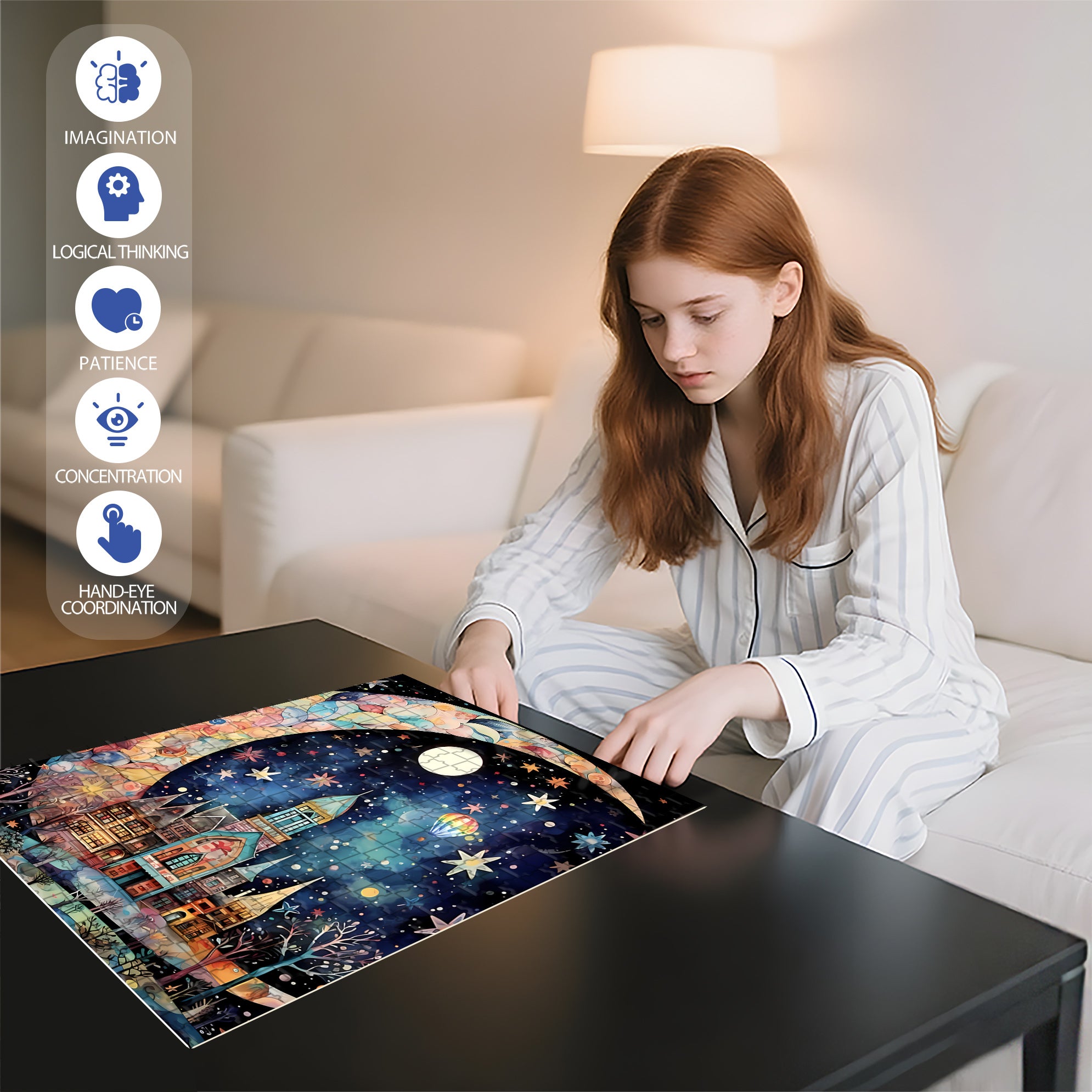 Fantasy Land 500pcs/1000pcs Jigsaw Puzzle, Scratch-Resistant, Interactive Family Game & Brain-Boosting DIY Decor, Perfect for Halloween, Christmas & New Year Gifts, Family Puzzle Game