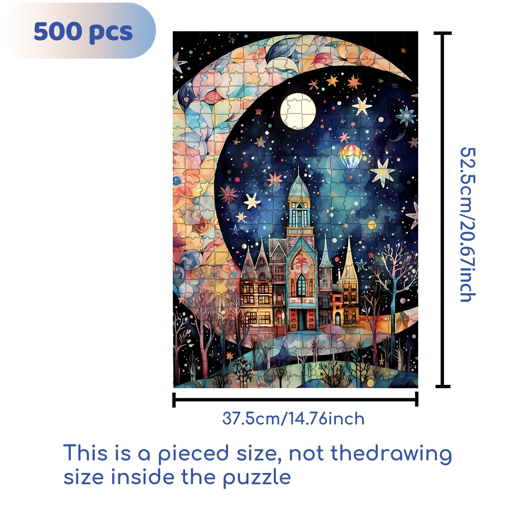 Fantasy Land 500pcs/1000pcs Jigsaw Puzzle, Scratch-Resistant, Interactive Family Game & Brain-Boosting DIY Decor, Perfect for Halloween, Christmas & New Year Gifts, Family Puzzle Game