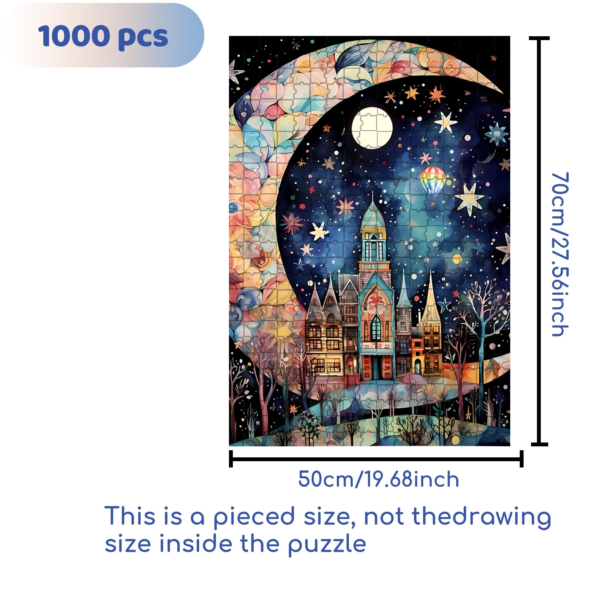 Fantasy Land 500pcs/1000pcs Jigsaw Puzzle, Scratch-Resistant, Interactive Family Game & Brain-Boosting DIY Decor, Perfect for Halloween, Christmas & New Year Gifts, Family Puzzle Game