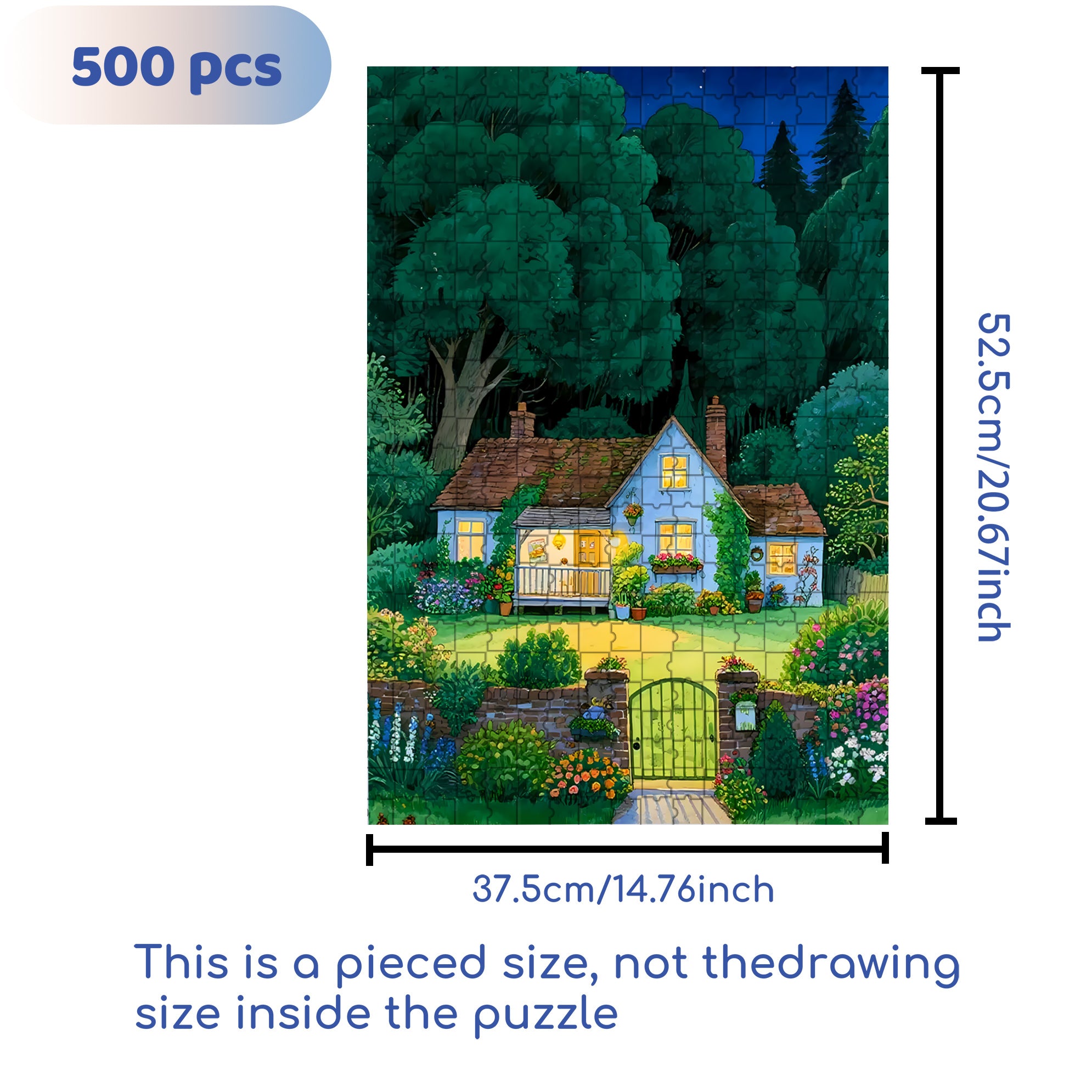 Forest Cabin 500pcs/1000pcs Jigsaw Puzzle, Scratch-Resistant, Interactive Family Game & Brain-Boosting DIY Decor, Perfect for Halloween, Christmas & New Year Gifts, Family Puzzle Game