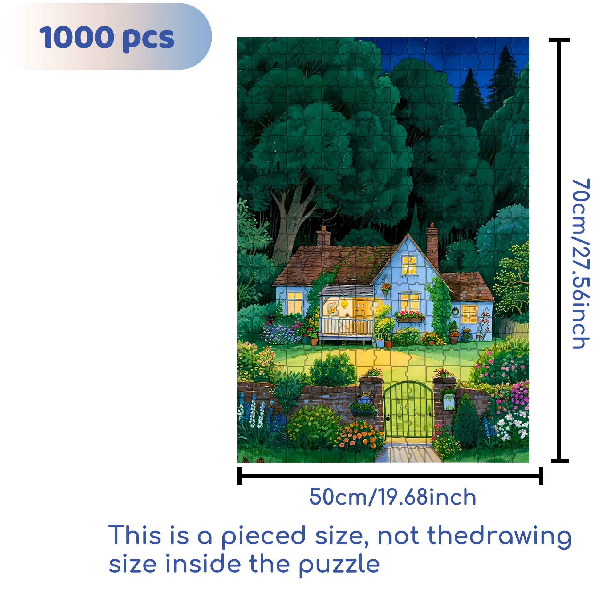 Forest Cabin 500pcs/1000pcs Jigsaw Puzzle, Scratch-Resistant, Interactive Family Game & Brain-Boosting DIY Decor, Perfect for Halloween, Christmas & New Year Gifts, Family Puzzle Game