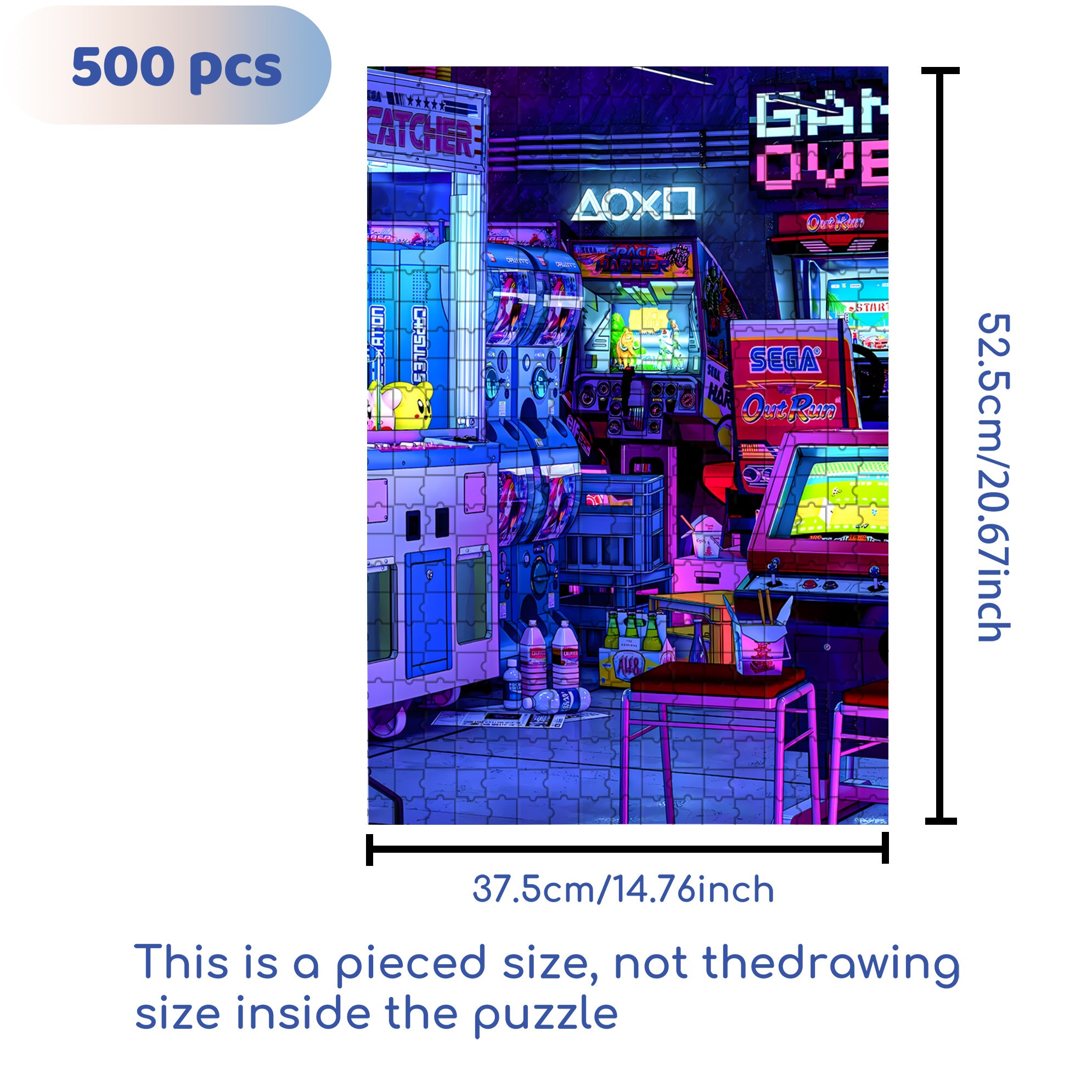 Game Hall 500pcs/1000pcs Jigsaw Puzzle, Scratch-Resistant, Interactive Family Game & Brain-Boosting DIY Decor, Perfect for Halloween, Christmas & New Year Gifts, Family Puzzle Game