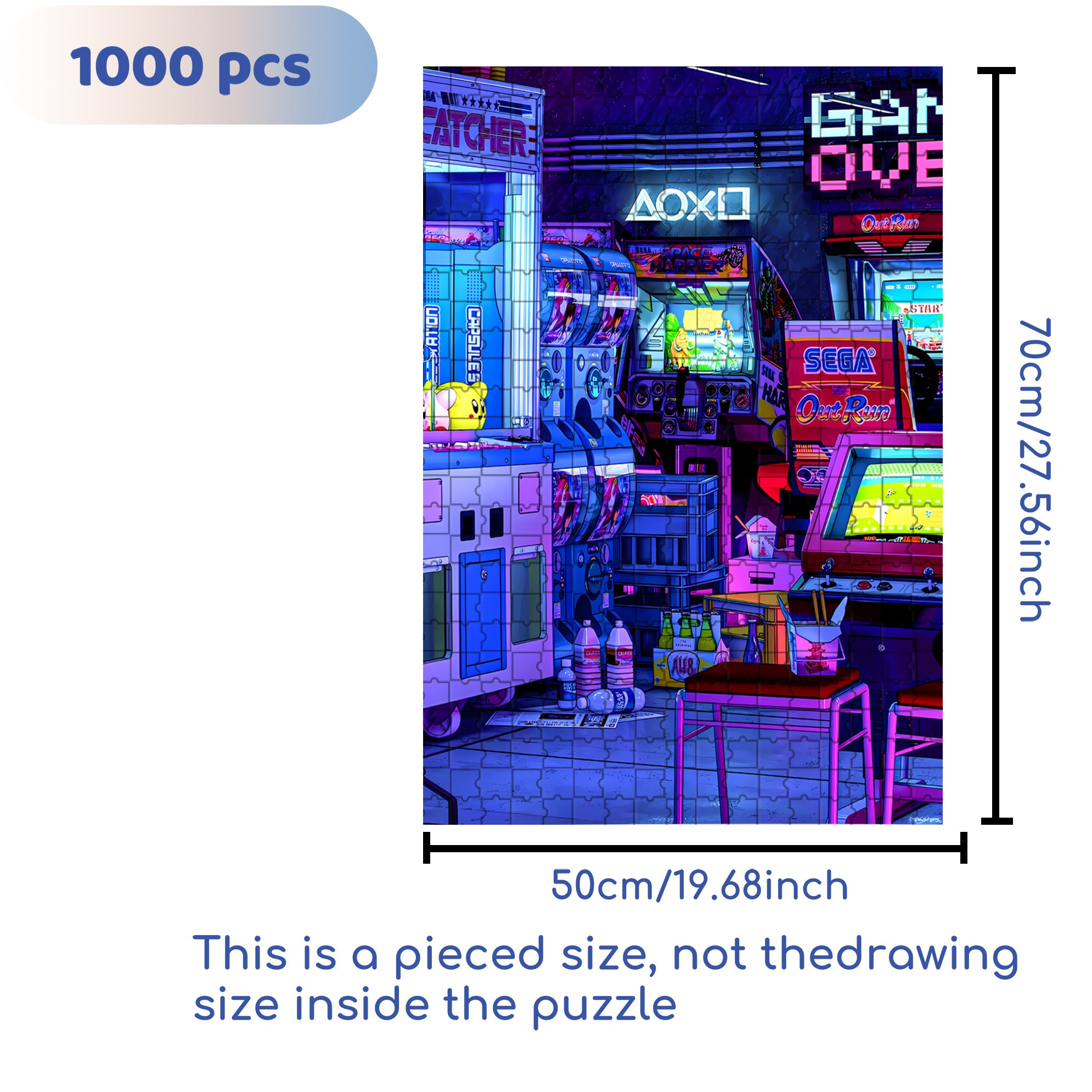 Game Hall 500pcs/1000pcs Jigsaw Puzzle, Scratch-Resistant, Interactive Family Game & Brain-Boosting DIY Decor, Perfect for Halloween, Christmas & New Year Gifts, Family Puzzle Game