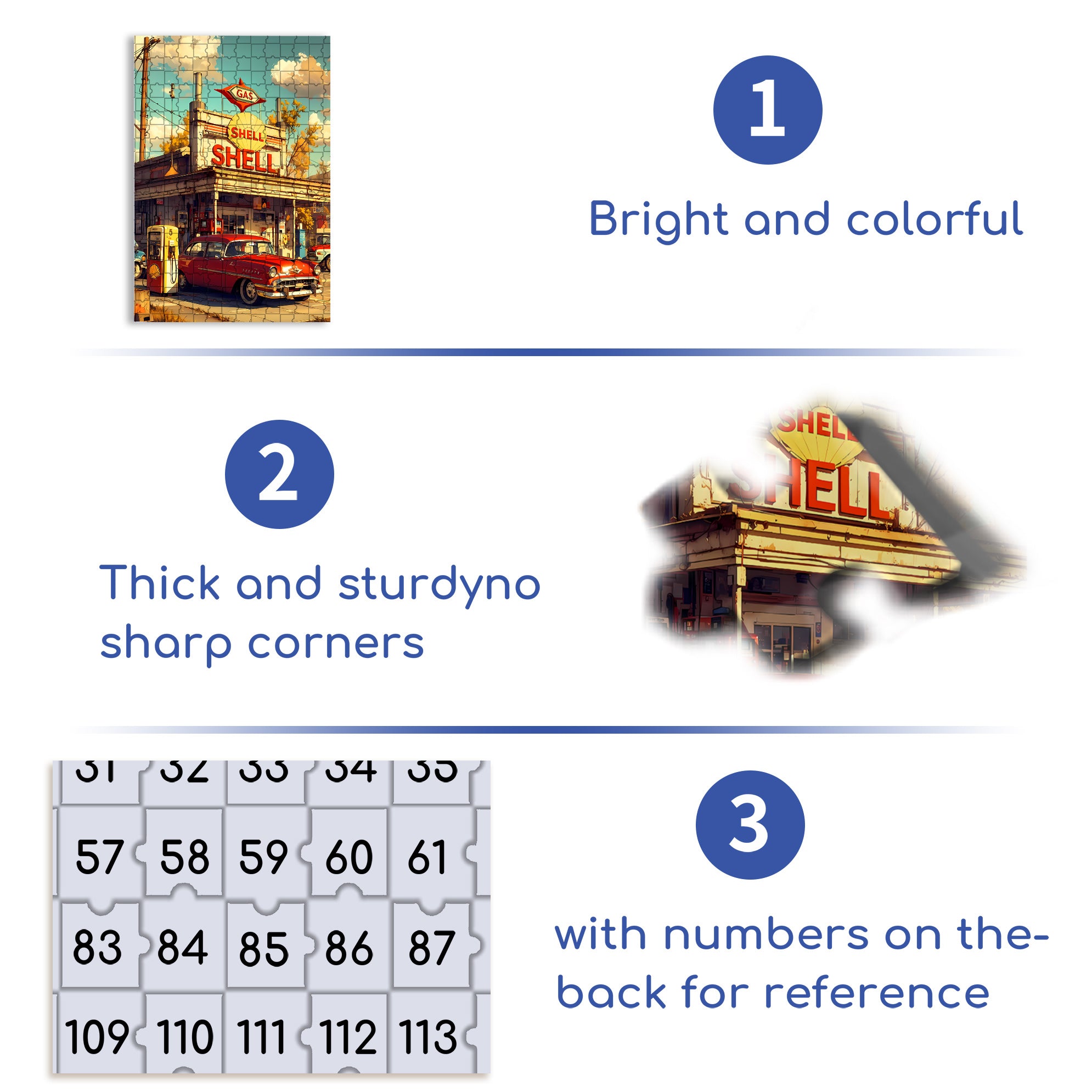 Gas Station 500pcs/1000pcs Jigsaw Puzzle, Scratch-Resistant, Interactive Family Game & Brain-Boosting DIY Decor, Perfect for Halloween, Christmas & New Year Gifts, Family Puzzle Game