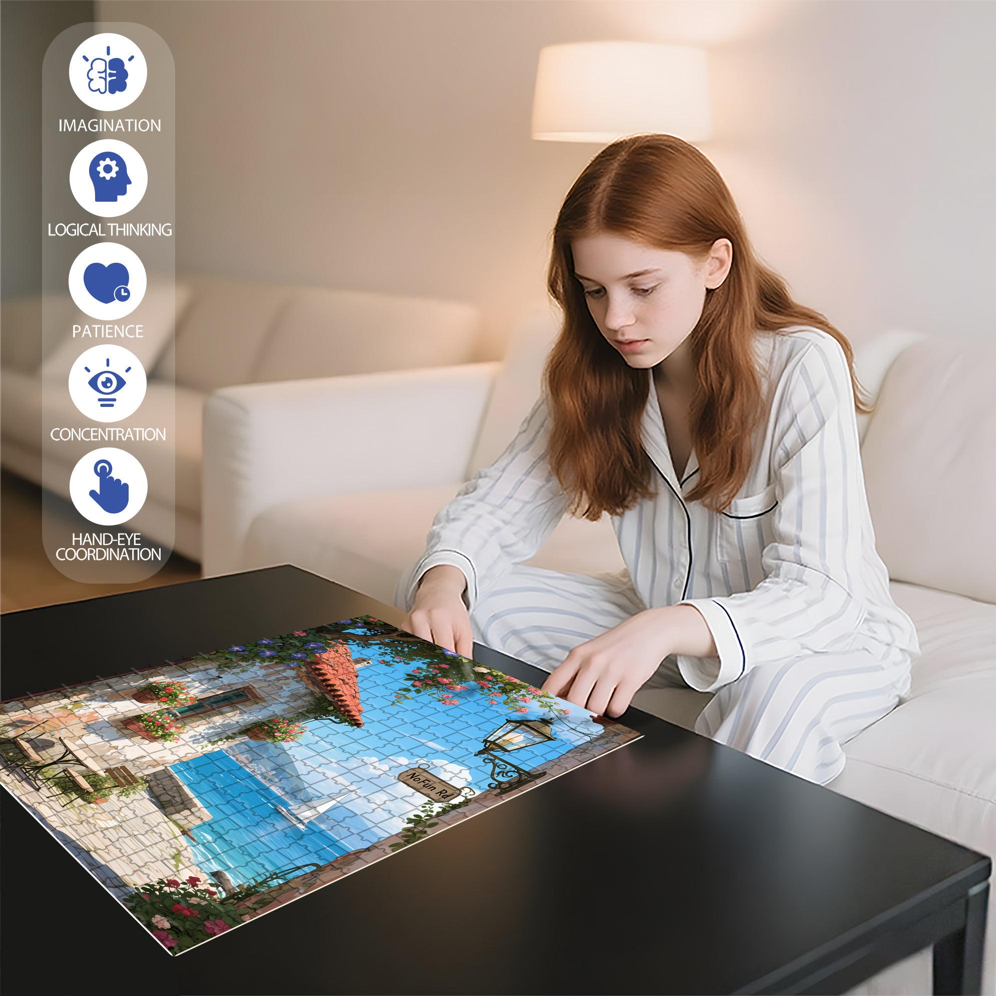 Good Morning 500pcs/1000pcs Jigsaw Puzzle, Scratch-Resistant, Interactive Family Game & Brain-Boosting DIY Decor, Perfect for Halloween, Christmas & New Year Gifts, Family Puzzle Game