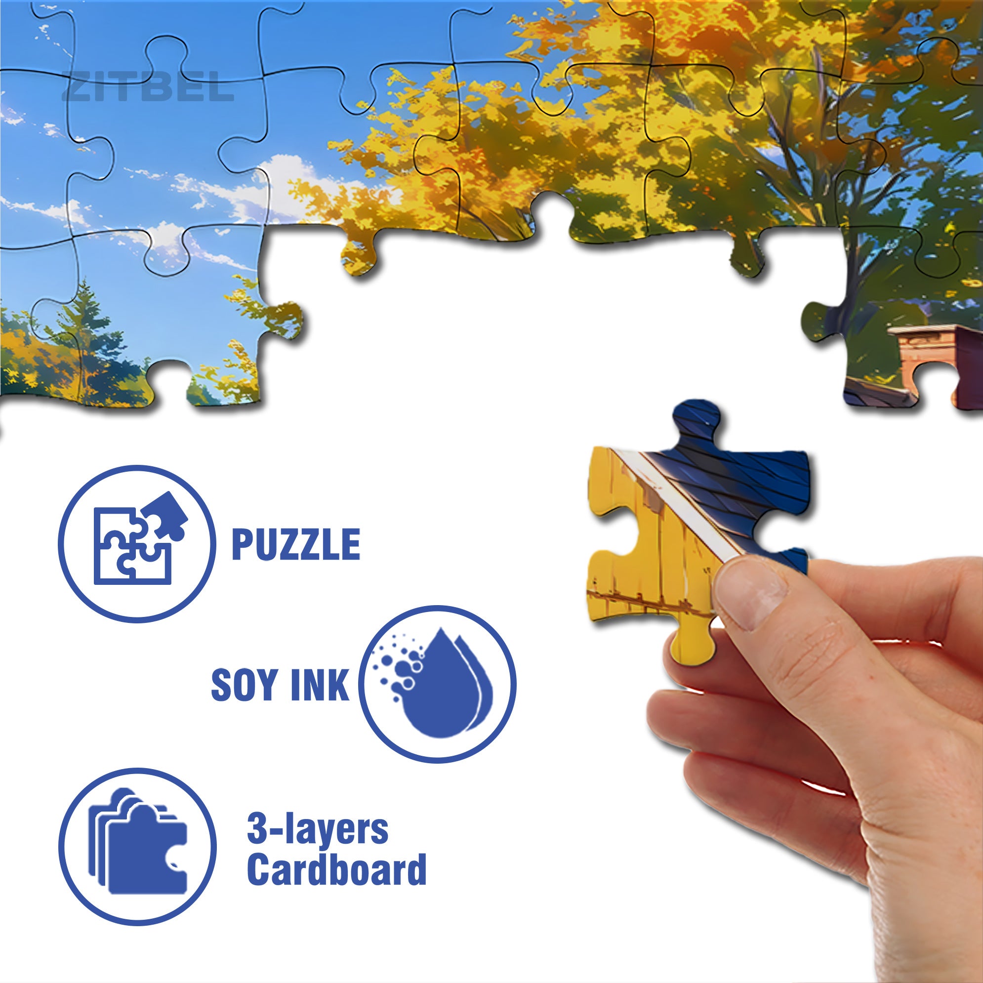 Good Sun Exposure 500pcs/1000pcs Jigsaw Puzzle, Scratch-Resistant, Interactive Family Game & Brain-Boosting DIY Decor, Perfect for Halloween, Christmas & New Year Gifts, Family Puzzle Game