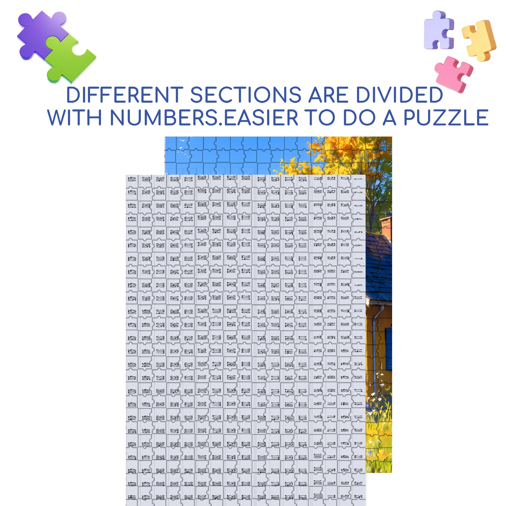 Good Sun Exposure 500pcs/1000pcs Jigsaw Puzzle, Scratch-Resistant, Interactive Family Game & Brain-Boosting DIY Decor, Perfect for Halloween, Christmas & New Year Gifts, Family Puzzle Game
