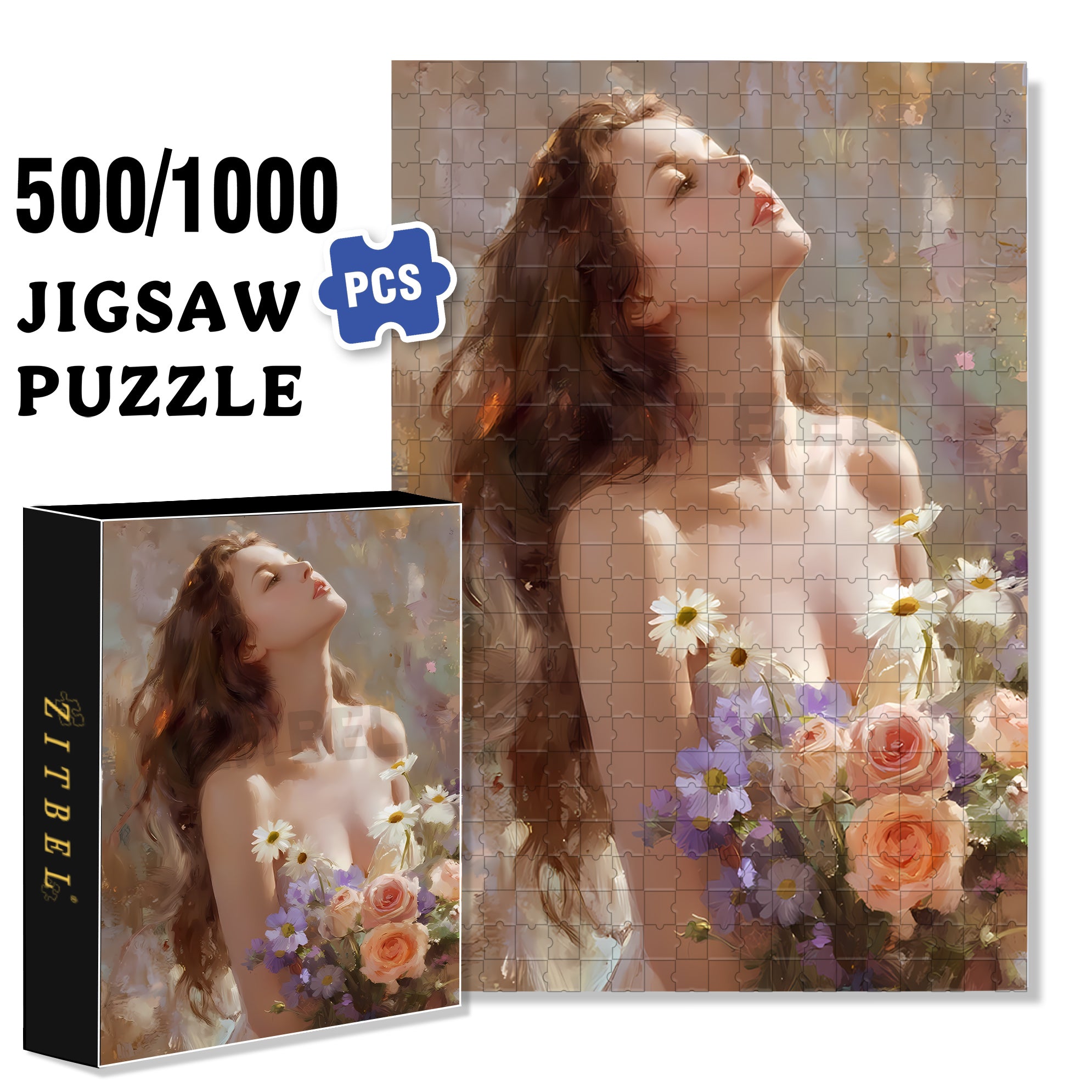 Heart 500pcs/1000pcs Jigsaw Puzzle, Scratch-Resistant, Interactive Family Game & Brain-Boosting DIY Decor, Perfect for Halloween, Christmas & New Year Gifts, Family Puzzle Game