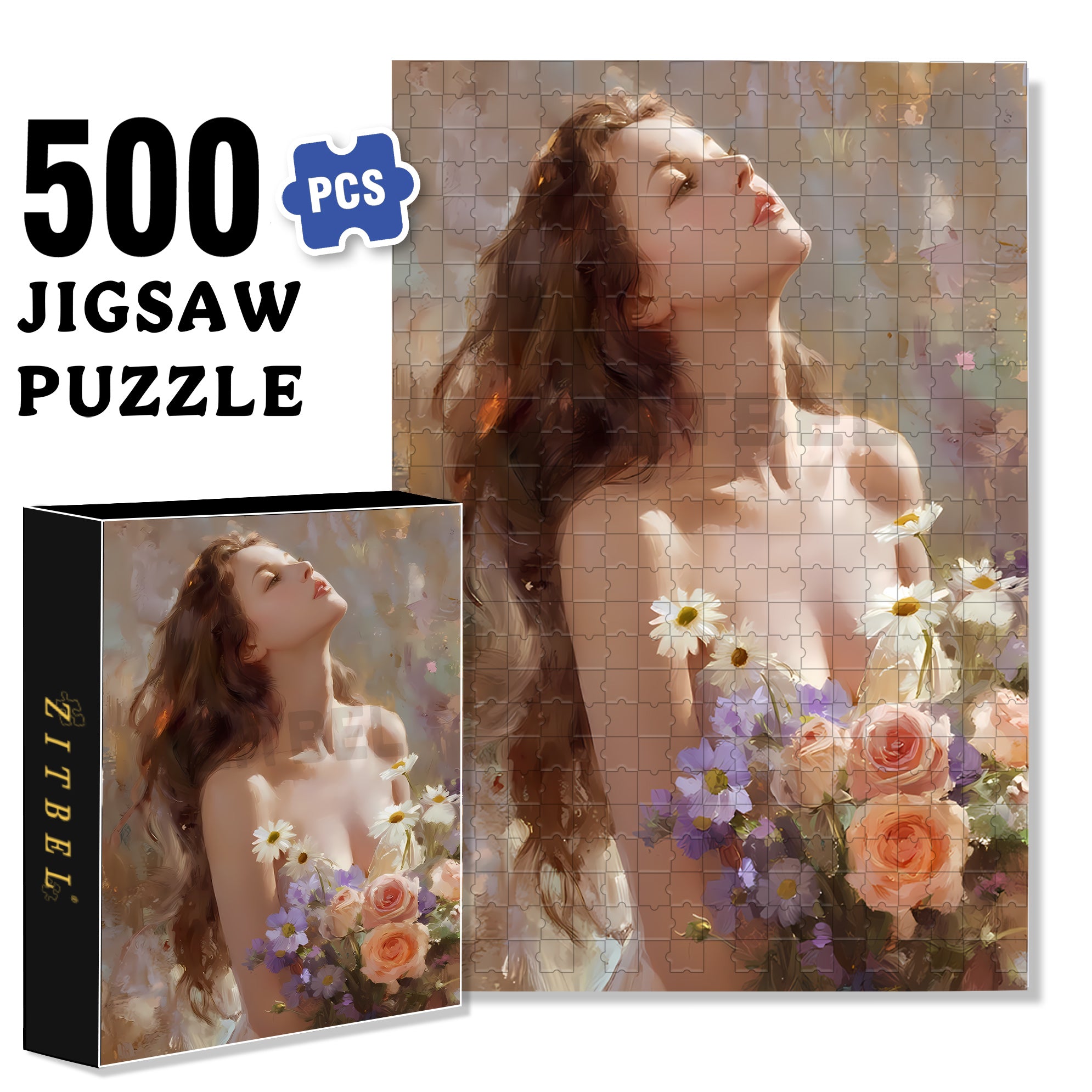 Heart 500pcs/1000pcs Jigsaw Puzzle, Scratch-Resistant, Interactive Family Game & Brain-Boosting DIY Decor, Perfect for Halloween, Christmas & New Year Gifts, Family Puzzle Game