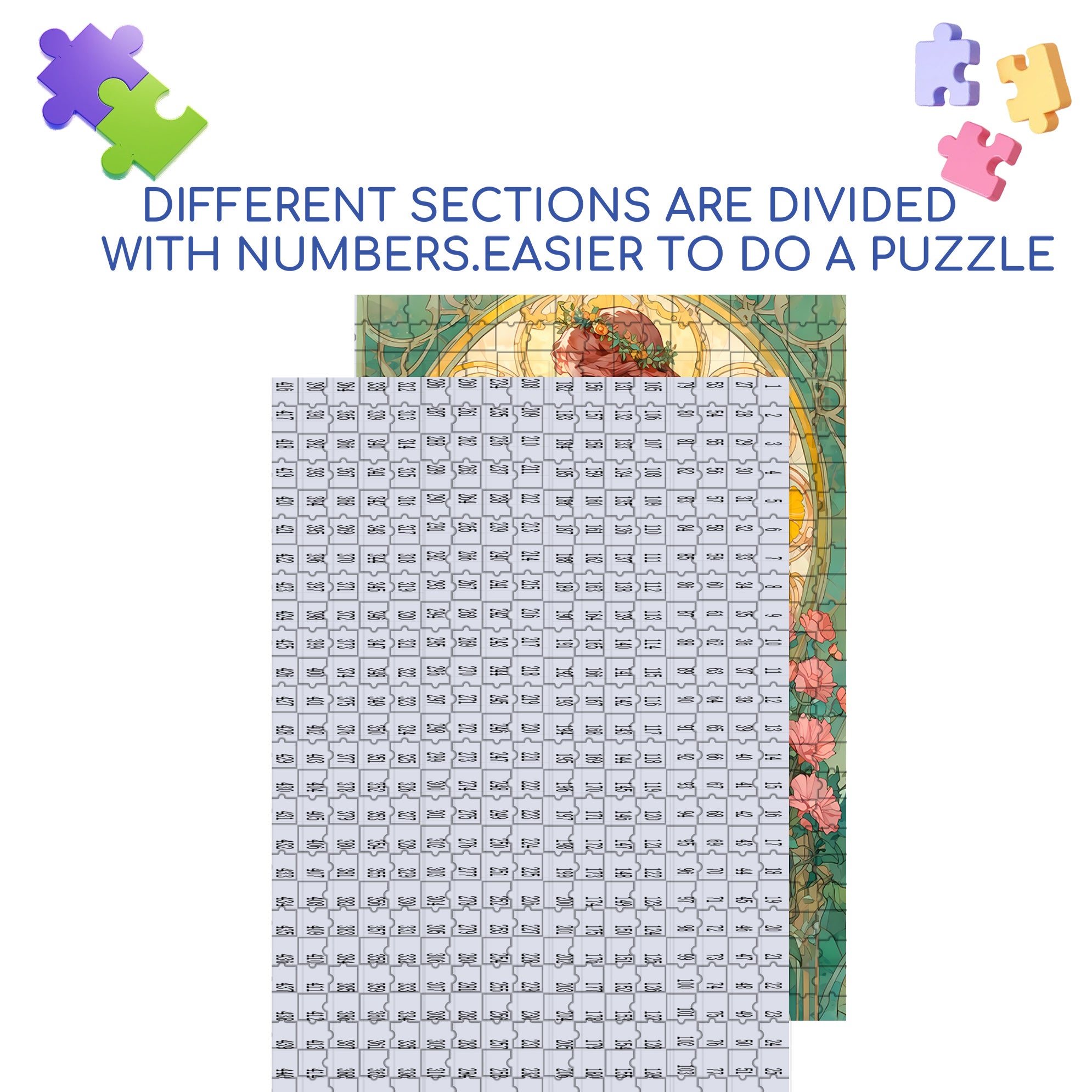 Holding Flowers 500pcs/1000pcs Jigsaw Puzzle, Scratch-Resistant, Interactive Family Game & Brain-Boosting DIY Decor, Perfect for Halloween, Christmas & New Year Gifts, Family Puzzle Game