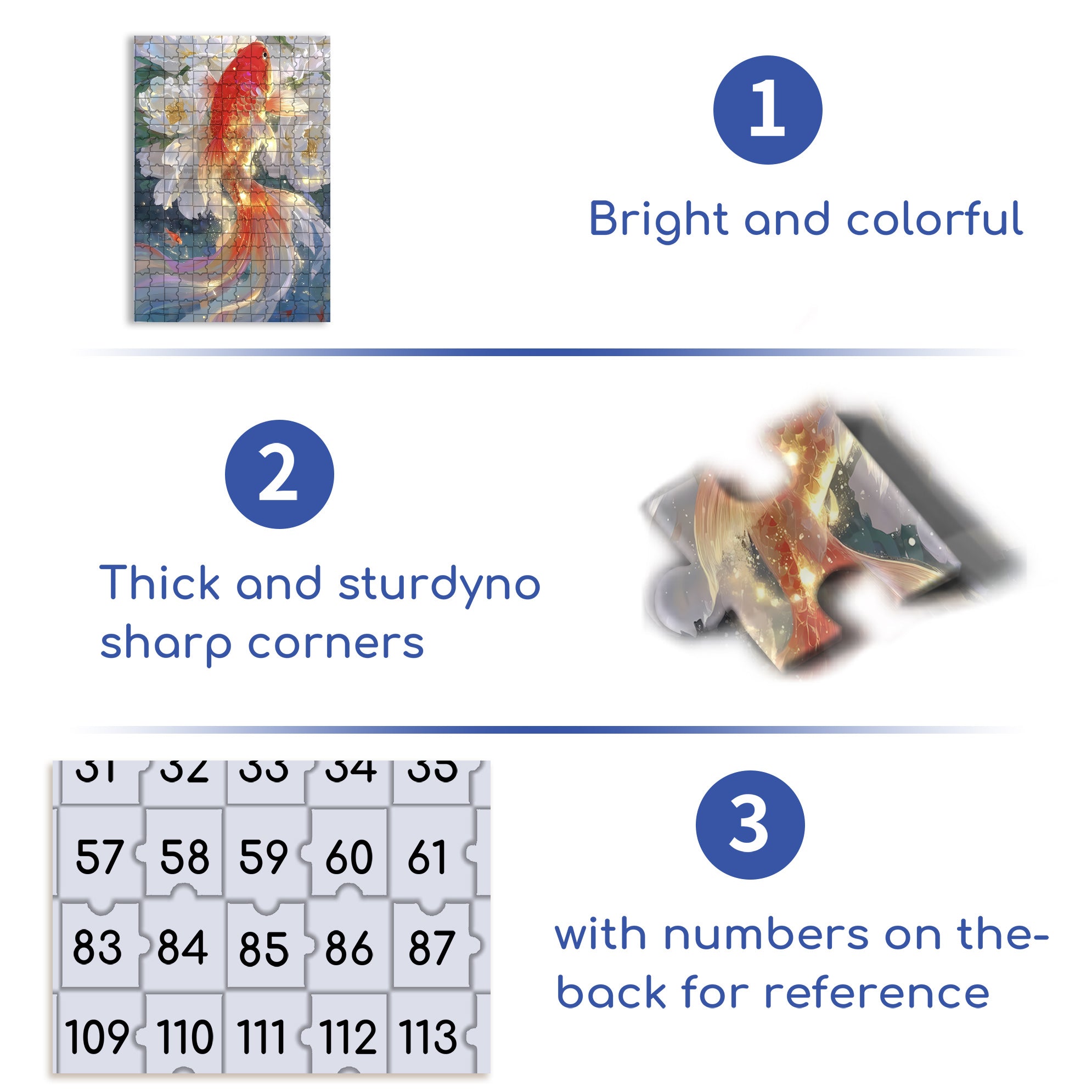 Koi 500pcs/1000pcs Jigsaw Puzzle, Scratch-Resistant, Interactive Family Game & Brain-Boosting DIY Decor, Perfect for Halloween, Christmas & New Year Gifts, Family Puzzle Game