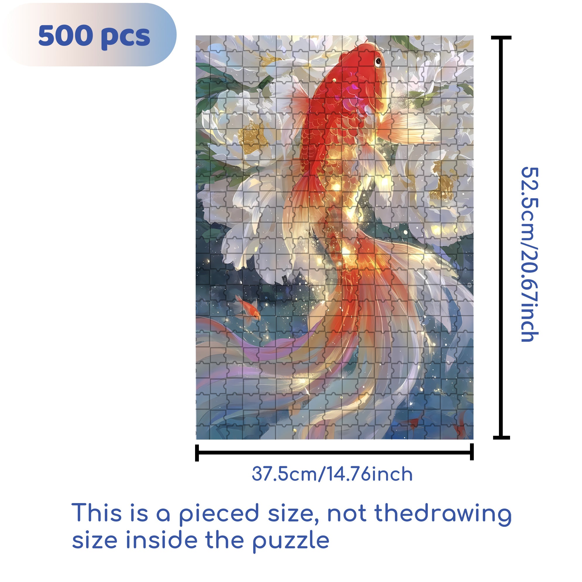 Koi 500pcs/1000pcs Jigsaw Puzzle, Scratch-Resistant, Interactive Family Game & Brain-Boosting DIY Decor, Perfect for Halloween, Christmas & New Year Gifts, Family Puzzle Game