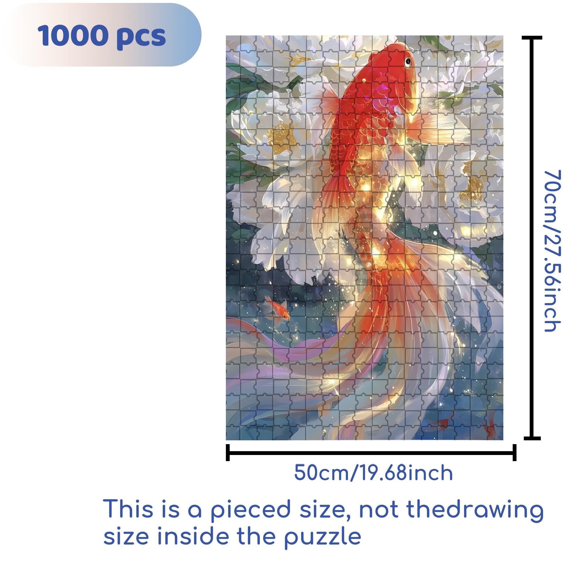 Koi 500pcs/1000pcs Jigsaw Puzzle, Scratch-Resistant, Interactive Family Game & Brain-Boosting DIY Decor, Perfect for Halloween, Christmas & New Year Gifts, Family Puzzle Game