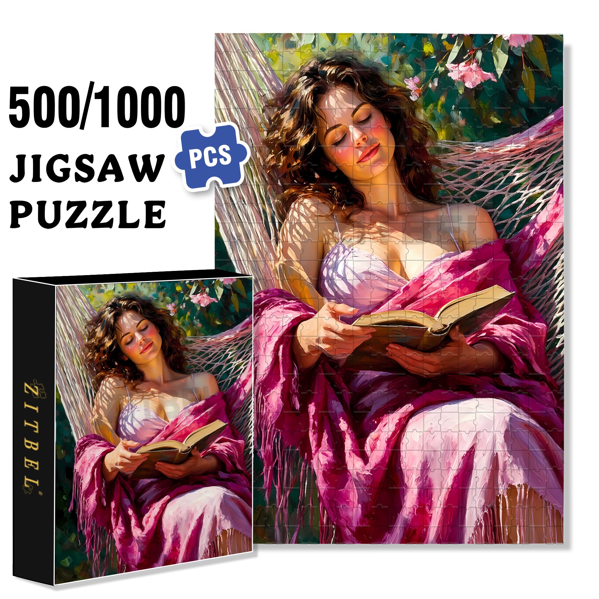 Lazy Afternoon 500pcs/1000pcs Jigsaw Puzzle, Scratch-Resistant, Interactive Family Game & Brain-Boosting DIY Decor, Perfect for Halloween, Christmas & New Year Gifts, Family Puzzle Game