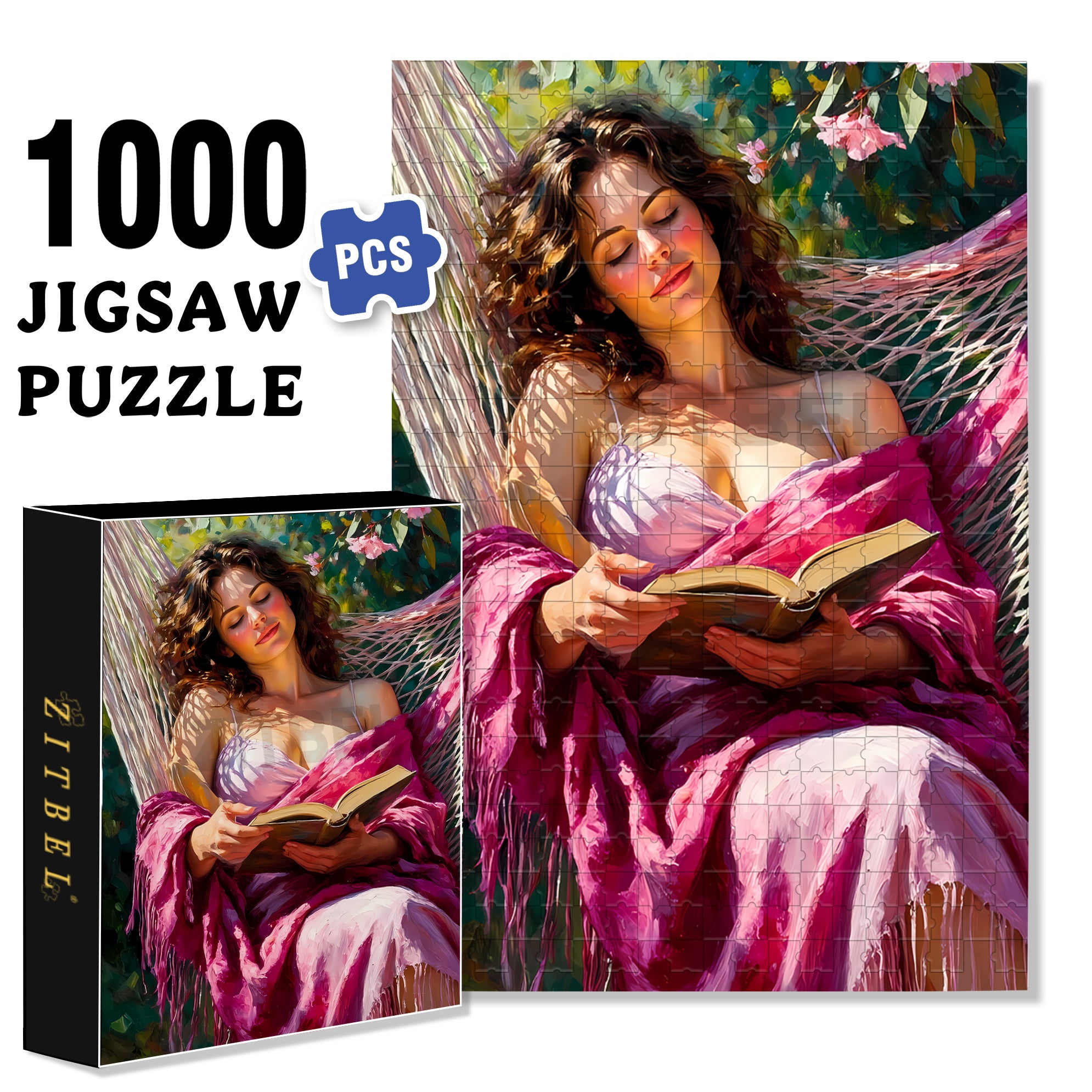 Lazy Afternoon 500pcs/1000pcs Jigsaw Puzzle, Scratch-Resistant, Interactive Family Game & Brain-Boosting DIY Decor, Perfect for Halloween, Christmas & New Year Gifts, Family Puzzle Game