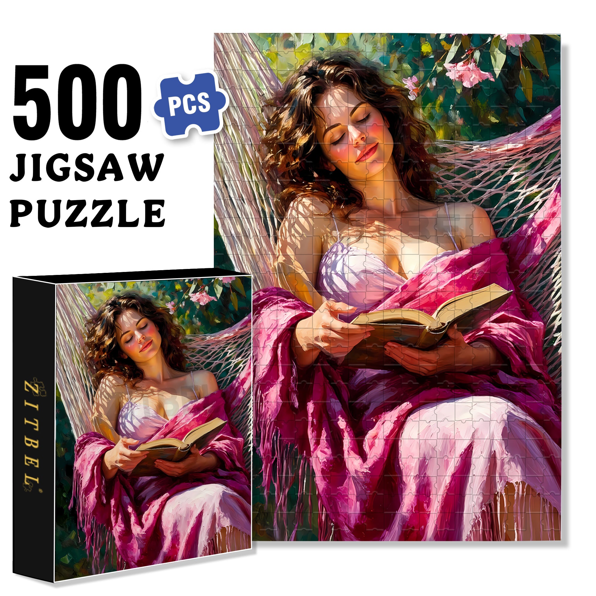 Lazy Afternoon 500pcs/1000pcs Jigsaw Puzzle, Scratch-Resistant, Interactive Family Game & Brain-Boosting DIY Decor, Perfect for Halloween, Christmas & New Year Gifts, Family Puzzle Game