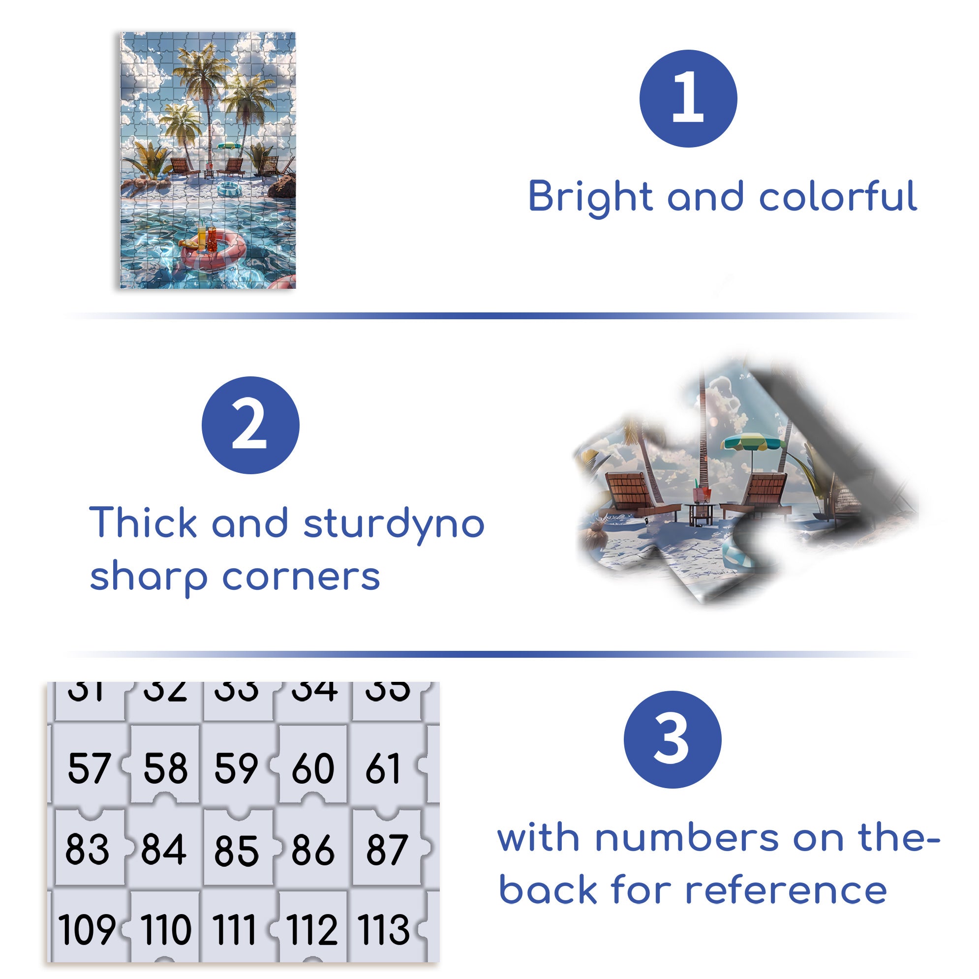 Let's Go Swimming 500pcs/1000pcs Jigsaw Puzzle, Scratch-Resistant, Interactive Family Game & Brain-Boosting DIY Decor, Perfect for Halloween, Christmas & New Year Gifts, Family Puzzle Game
