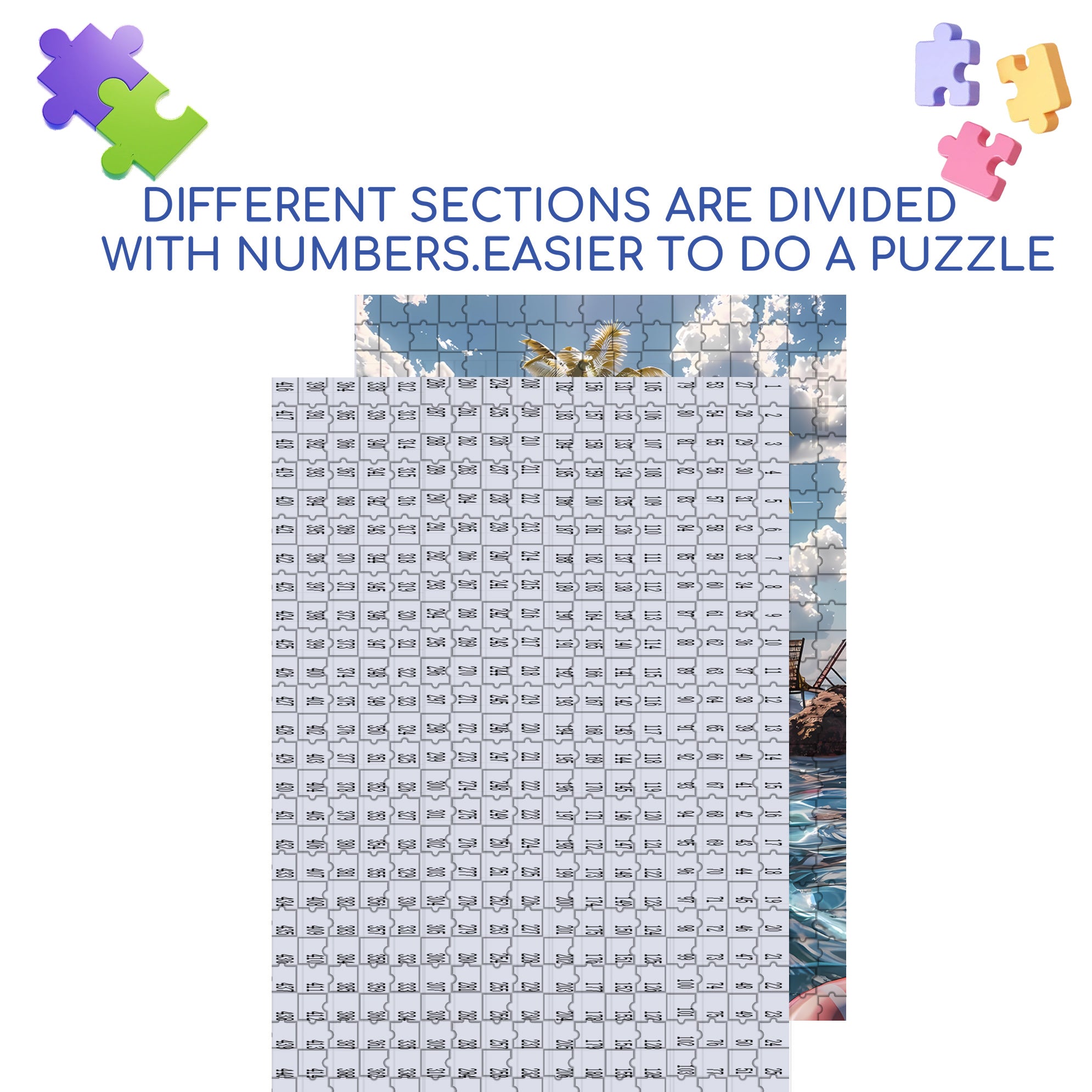 Let's Go Swimming 500pcs/1000pcs Jigsaw Puzzle, Scratch-Resistant, Interactive Family Game & Brain-Boosting DIY Decor, Perfect for Halloween, Christmas & New Year Gifts, Family Puzzle Game