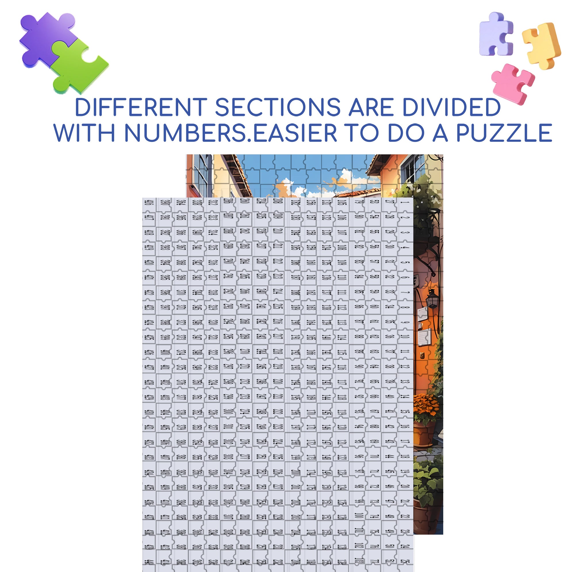Old City 500pcs/1000pcs Jigsaw Puzzle, Scratch-Resistant, Interactive Family Game & Brain-Boosting DIY Decor, Perfect for Halloween, Christmas & New Year Gifts, Family Puzzle Game