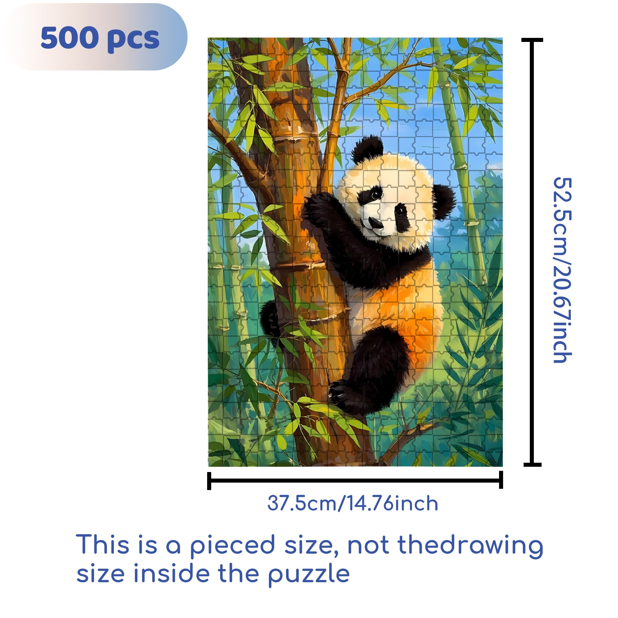 Panda 500pcs/1000pcs Jigsaw Puzzle, Scratch-Resistant, Interactive Family Game & Brain-Boosting DIY Decor, Perfect for Halloween, Christmas & New Year Gifts, Family Puzzle Game