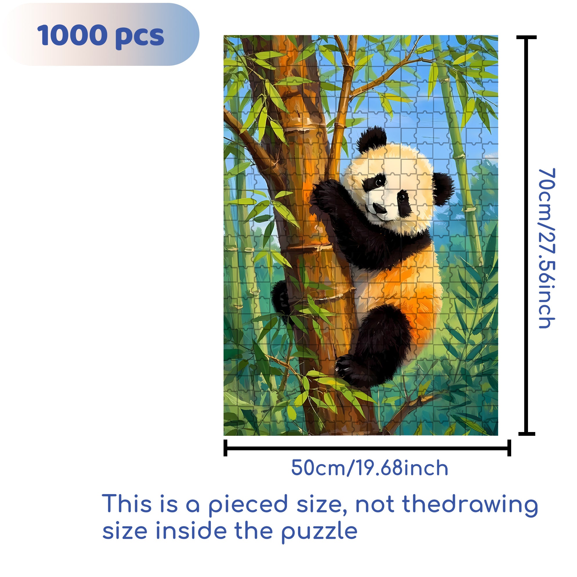 Panda 500pcs/1000pcs Jigsaw Puzzle, Scratch-Resistant, Interactive Family Game & Brain-Boosting DIY Decor, Perfect for Halloween, Christmas & New Year Gifts, Family Puzzle Game