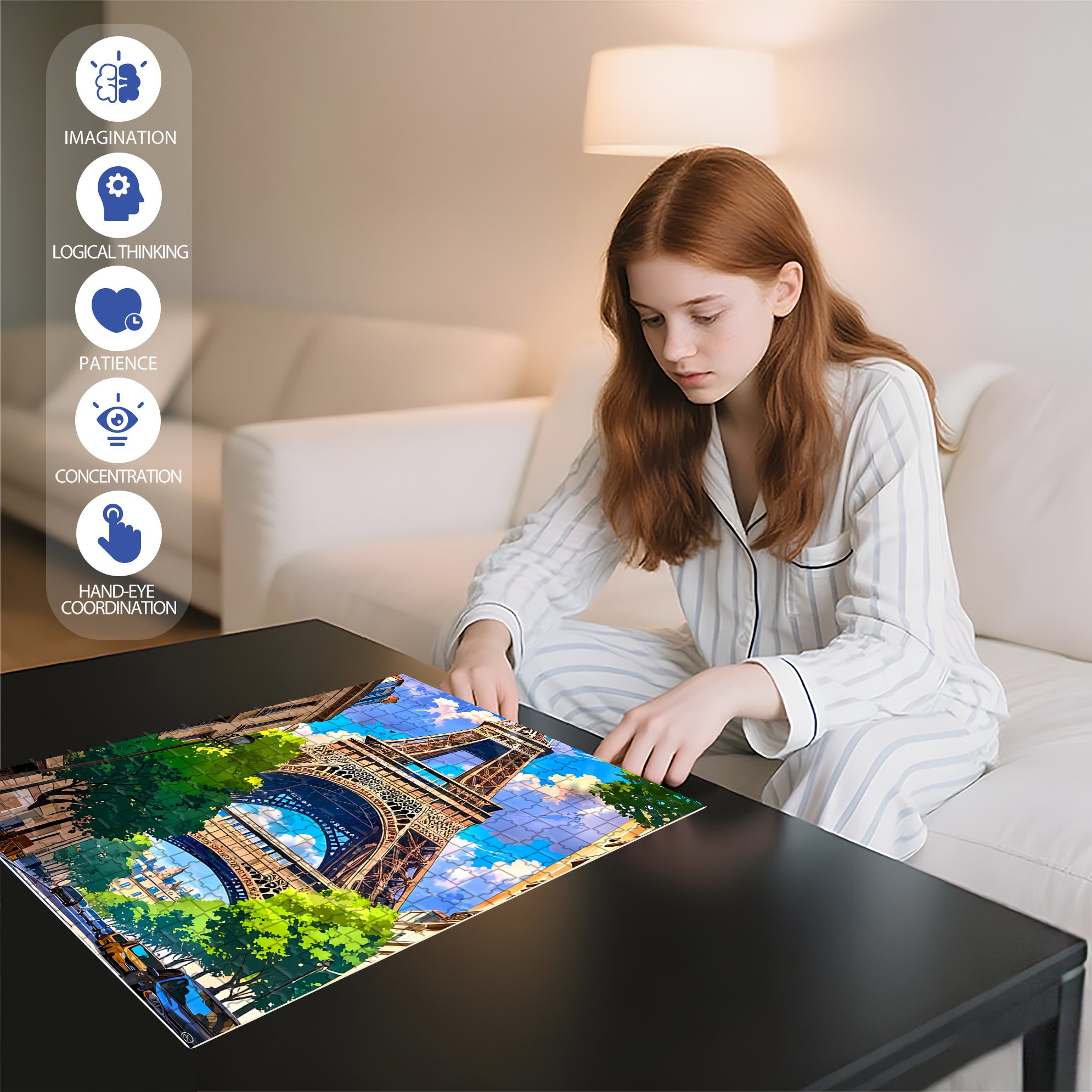 Paris Streets 500pcs/1000pcs Jigsaw Puzzle, Scratch-Resistant, Interactive Family Game & Brain-Boosting DIY Decor, Perfect for Halloween, Christmas & New Year Gifts, Family Puzzle Game