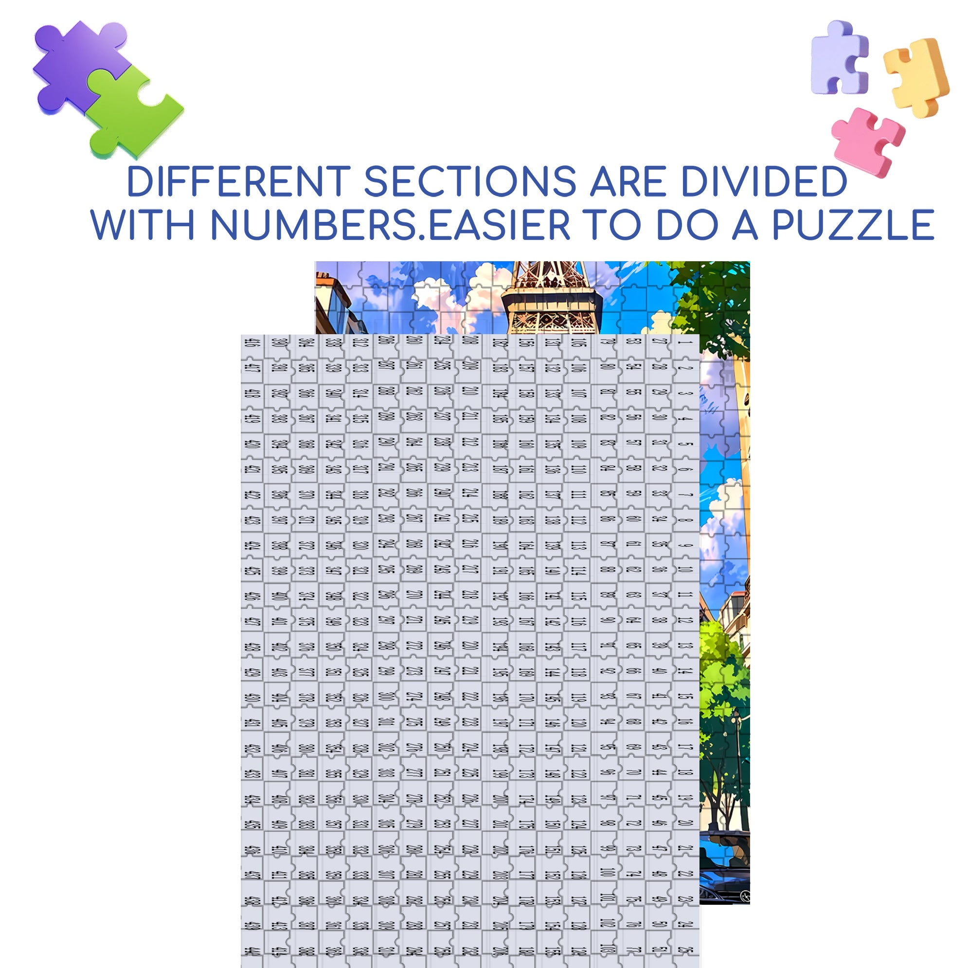 Paris Streets 500pcs/1000pcs Jigsaw Puzzle, Scratch-Resistant, Interactive Family Game & Brain-Boosting DIY Decor, Perfect for Halloween, Christmas & New Year Gifts, Family Puzzle Game
