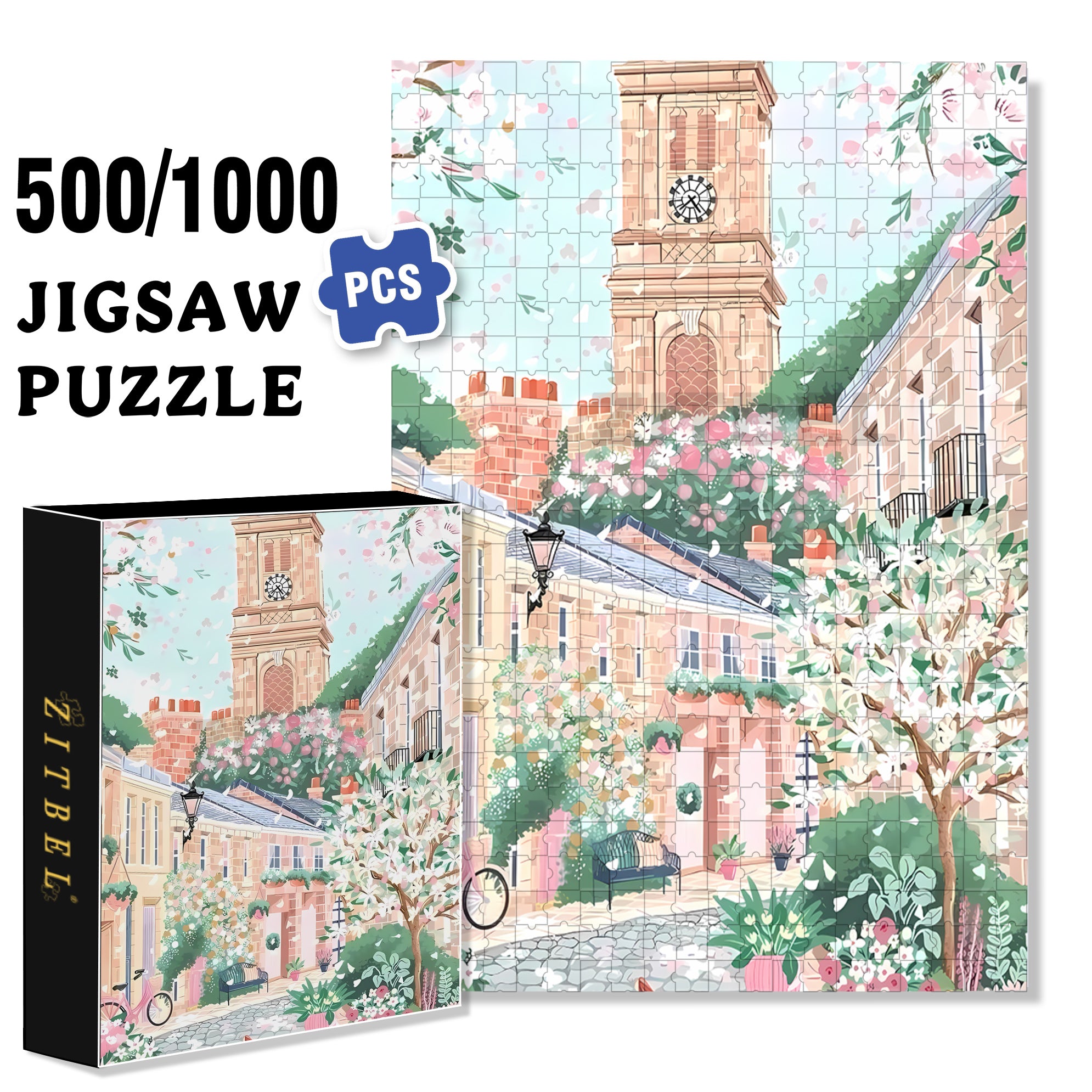 Prosperous 500pcs/1000pcs Jigsaw Puzzle, Scratch-Resistant, Interactive Family Game & Brain-Boosting DIY Decor, Perfect for Halloween, Christmas & New Year Gifts, Family Puzzle Game