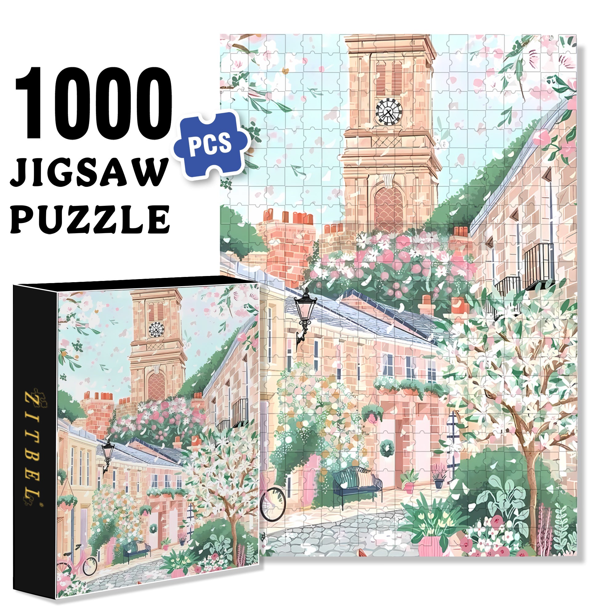 Prosperous 500pcs/1000pcs Jigsaw Puzzle, Scratch-Resistant, Interactive Family Game & Brain-Boosting DIY Decor, Perfect for Halloween, Christmas & New Year Gifts, Family Puzzle Game