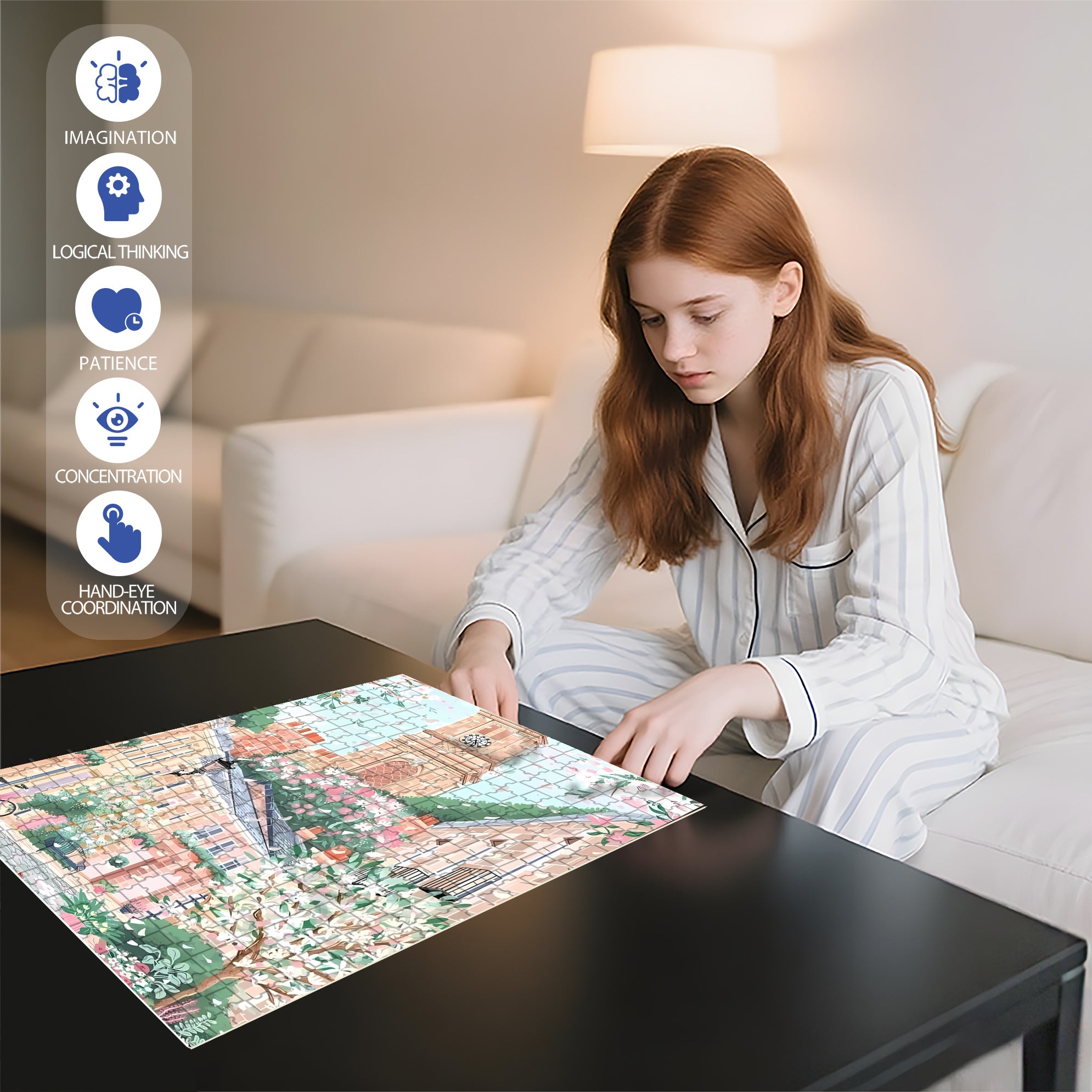 Prosperous 500pcs/1000pcs Jigsaw Puzzle, Scratch-Resistant, Interactive Family Game & Brain-Boosting DIY Decor, Perfect for Halloween, Christmas & New Year Gifts, Family Puzzle Game
