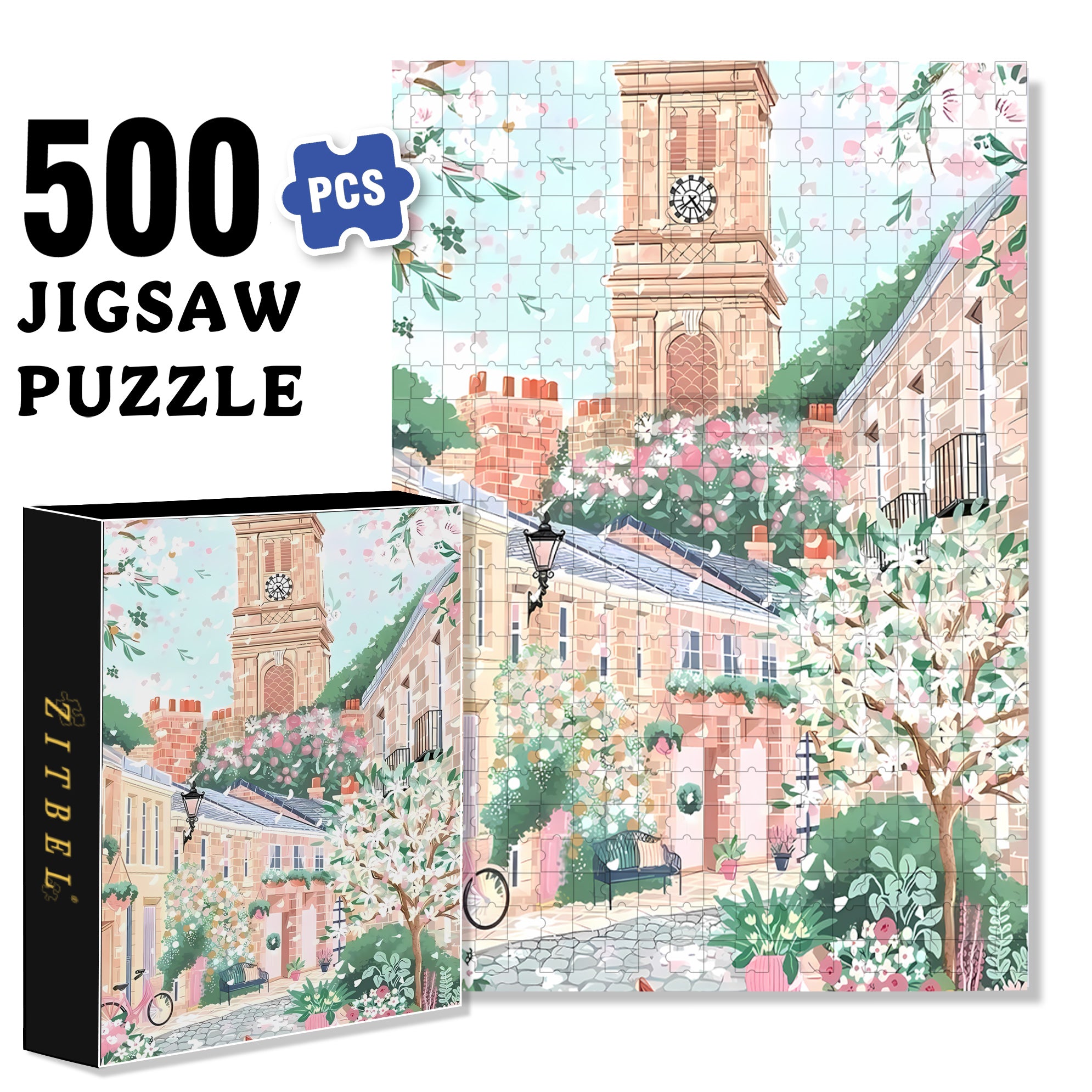 Prosperous 500pcs/1000pcs Jigsaw Puzzle, Scratch-Resistant, Interactive Family Game & Brain-Boosting DIY Decor, Perfect for Halloween, Christmas & New Year Gifts, Family Puzzle Game
