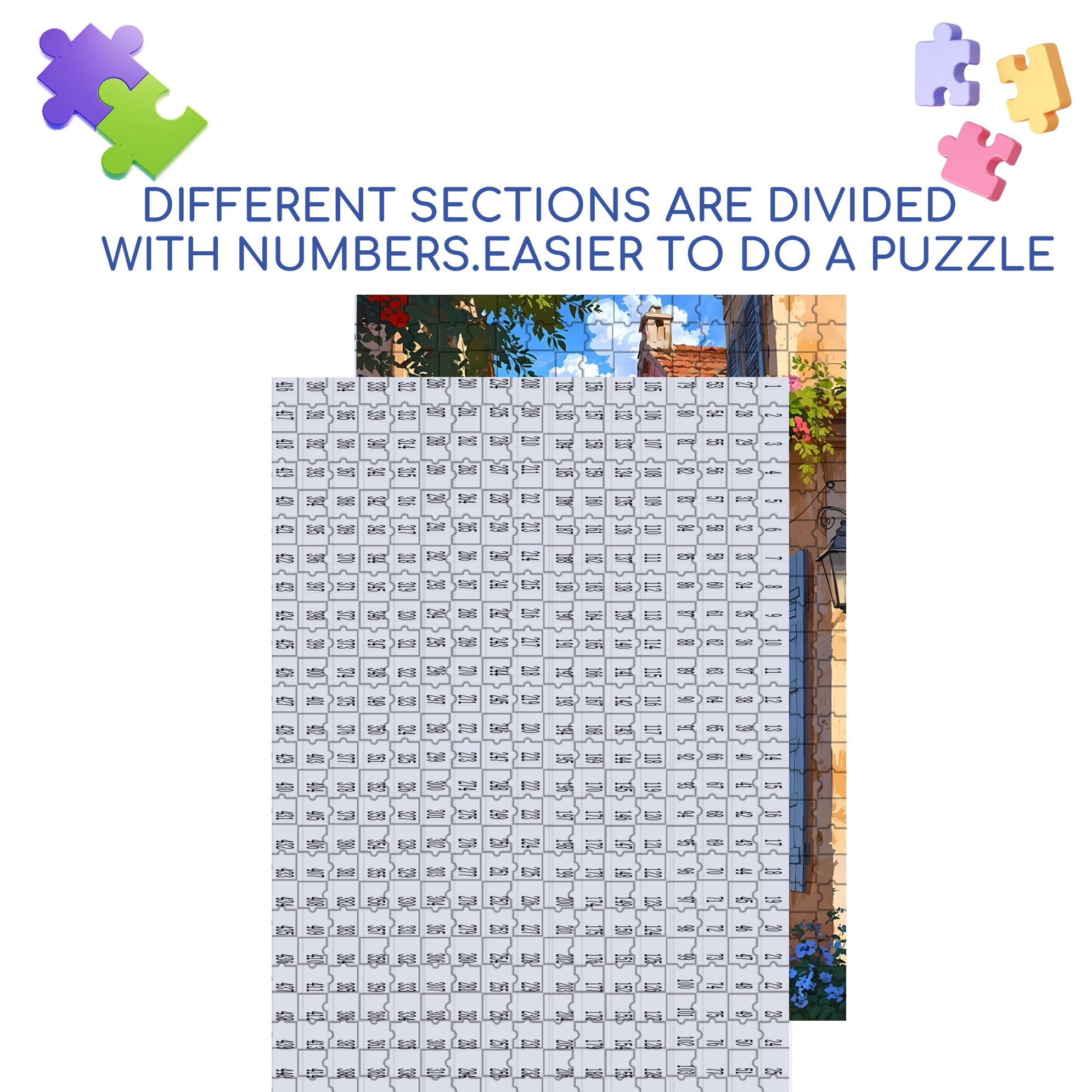 Quiet Town 500pcs/1000pcs Jigsaw Puzzle, Scratch-Resistant, Interactive Family Game & Brain-Boosting DIY Decor, Perfect for Halloween, Christmas & New Year Gifts, Family Puzzle Game